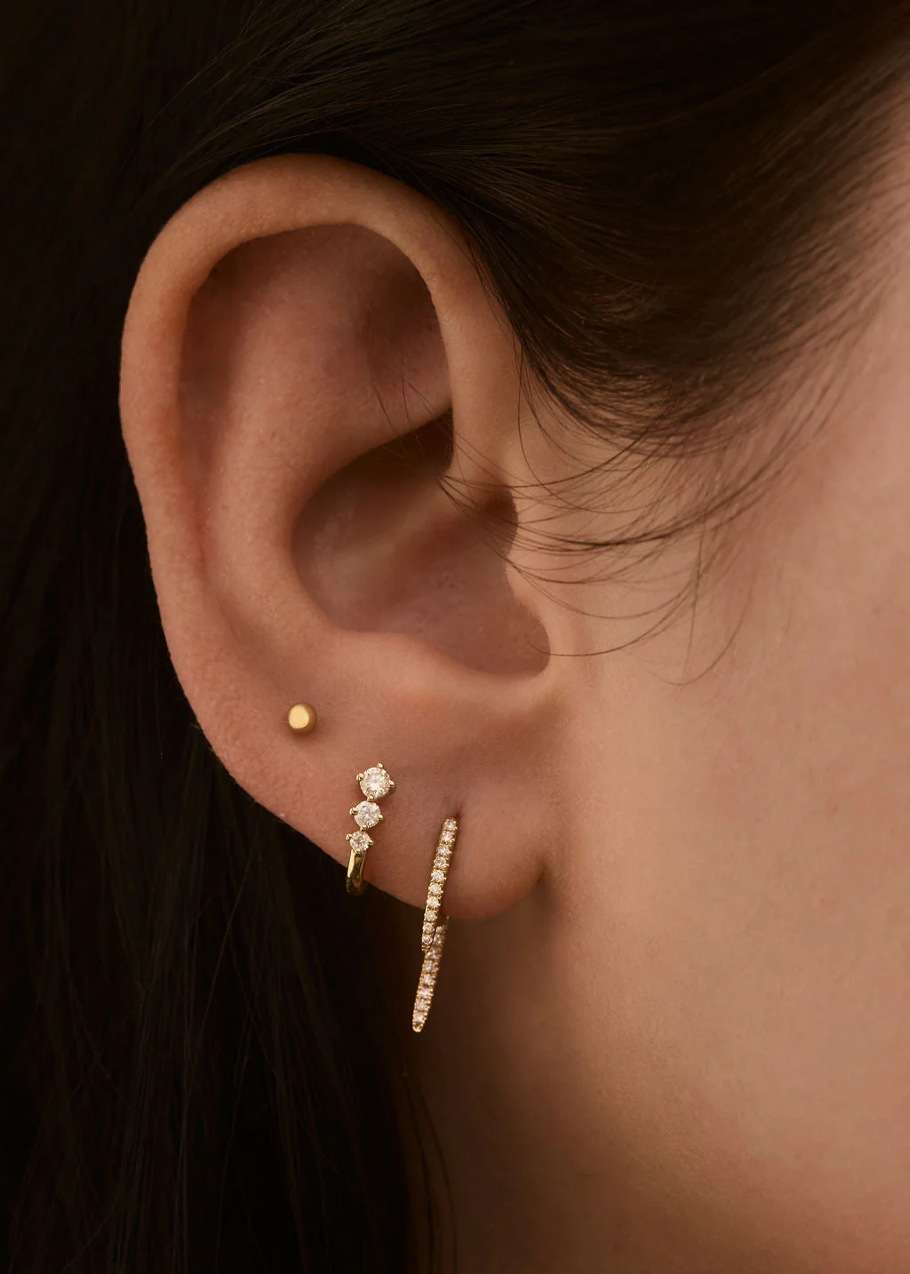 Kinn - Diamond Initial Stud Earring - Image 3