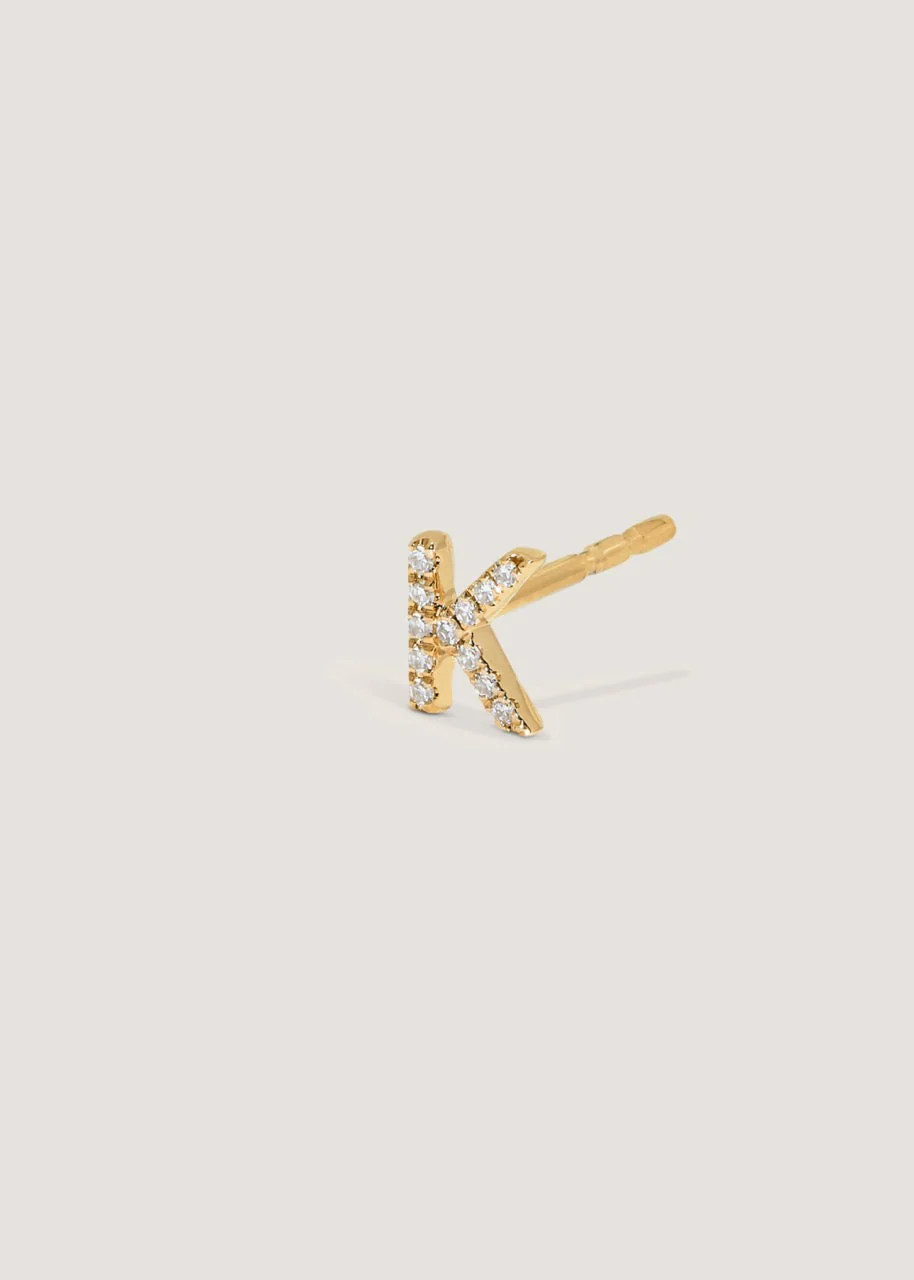 Kinn - Diamond Initial Stud Earring - Image 5