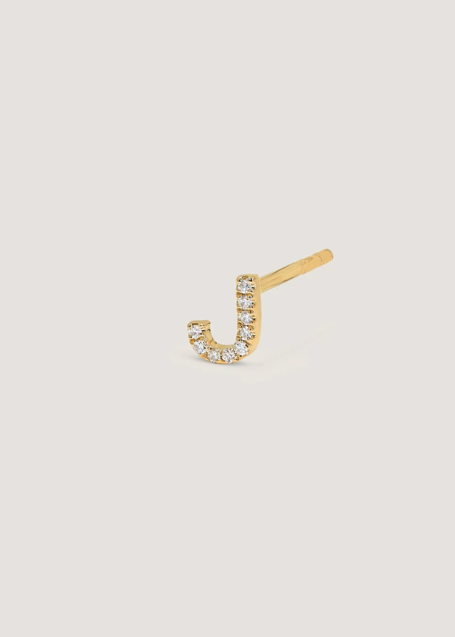 Kinn - Diamond Initial Stud Earring - Image 6