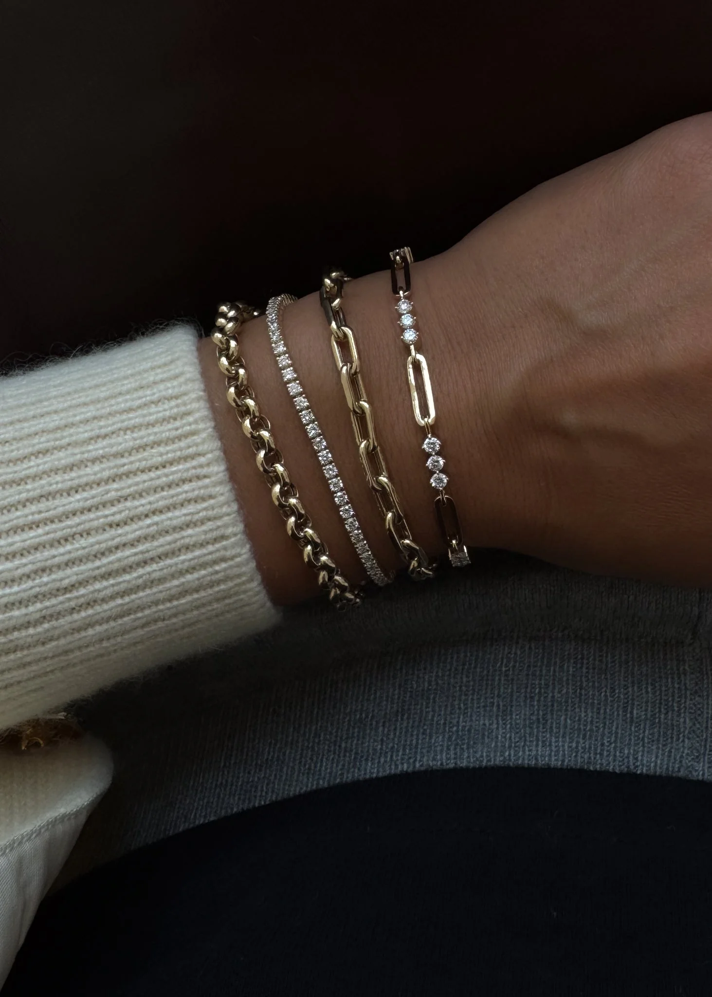 Kinn - Classic Diana Tennis Bracelet 3.20ctw Yellow Gold - Image 3