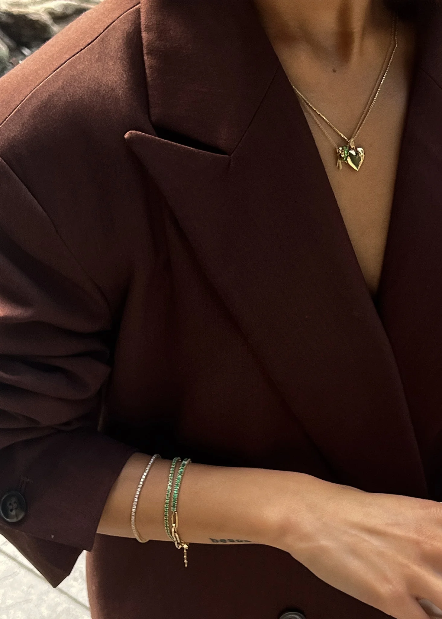Kinn - Classic Diana Tennis Bracelet Emerald Yellow Gold - Image 7