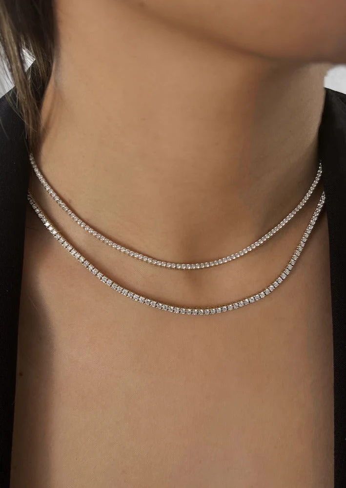 Kinn - Diana Tennis Necklace Diamond 6.20ctw White Gold - Image 8