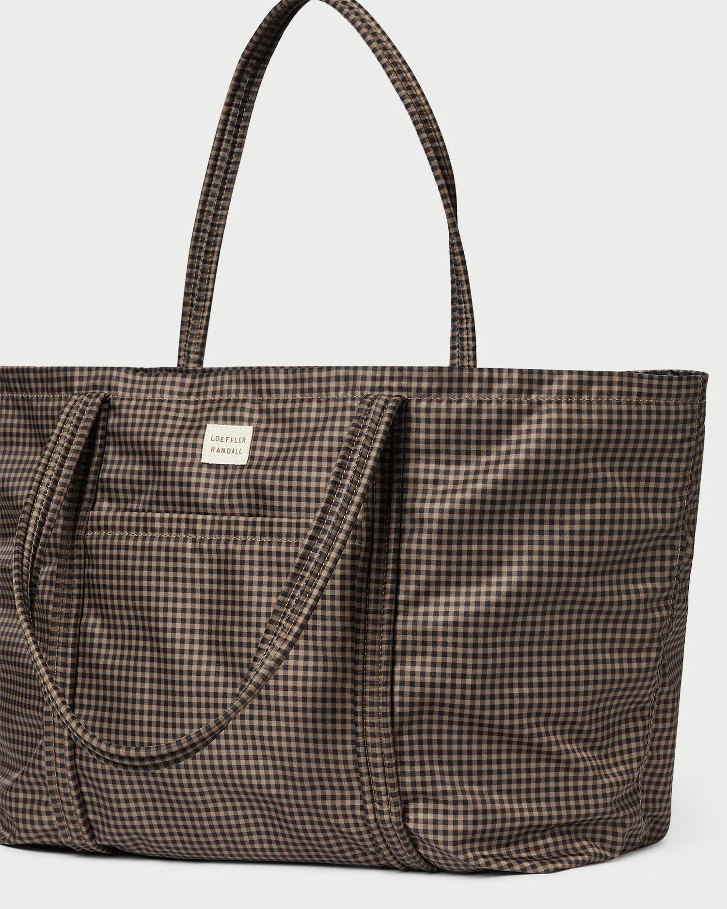 Loeffler Randall - Dina Brown/Black Check Travel Tote - Image 2