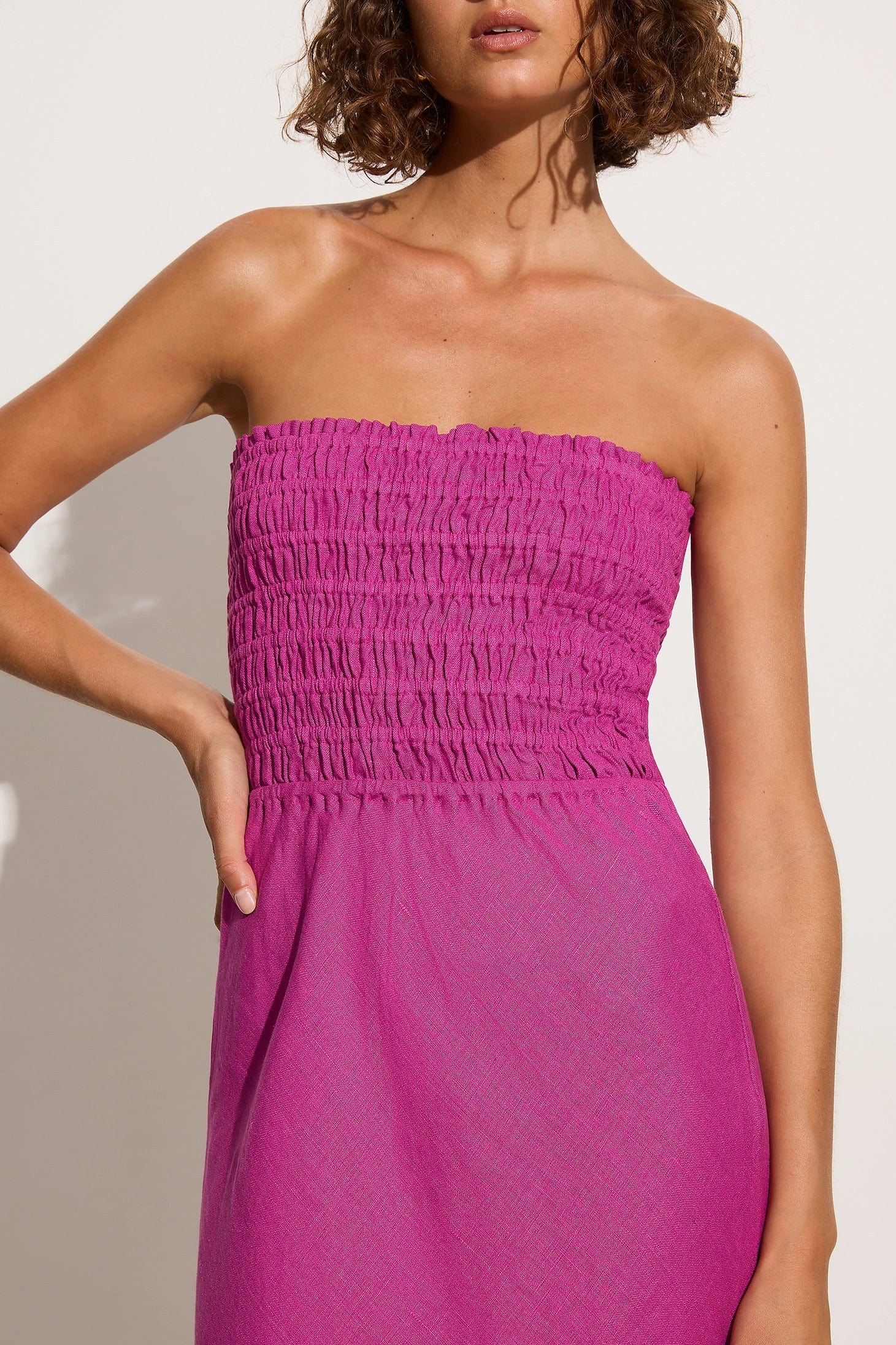 Faithfull - Do Dora Midi Dress Magenta - Final Sale - Image 2