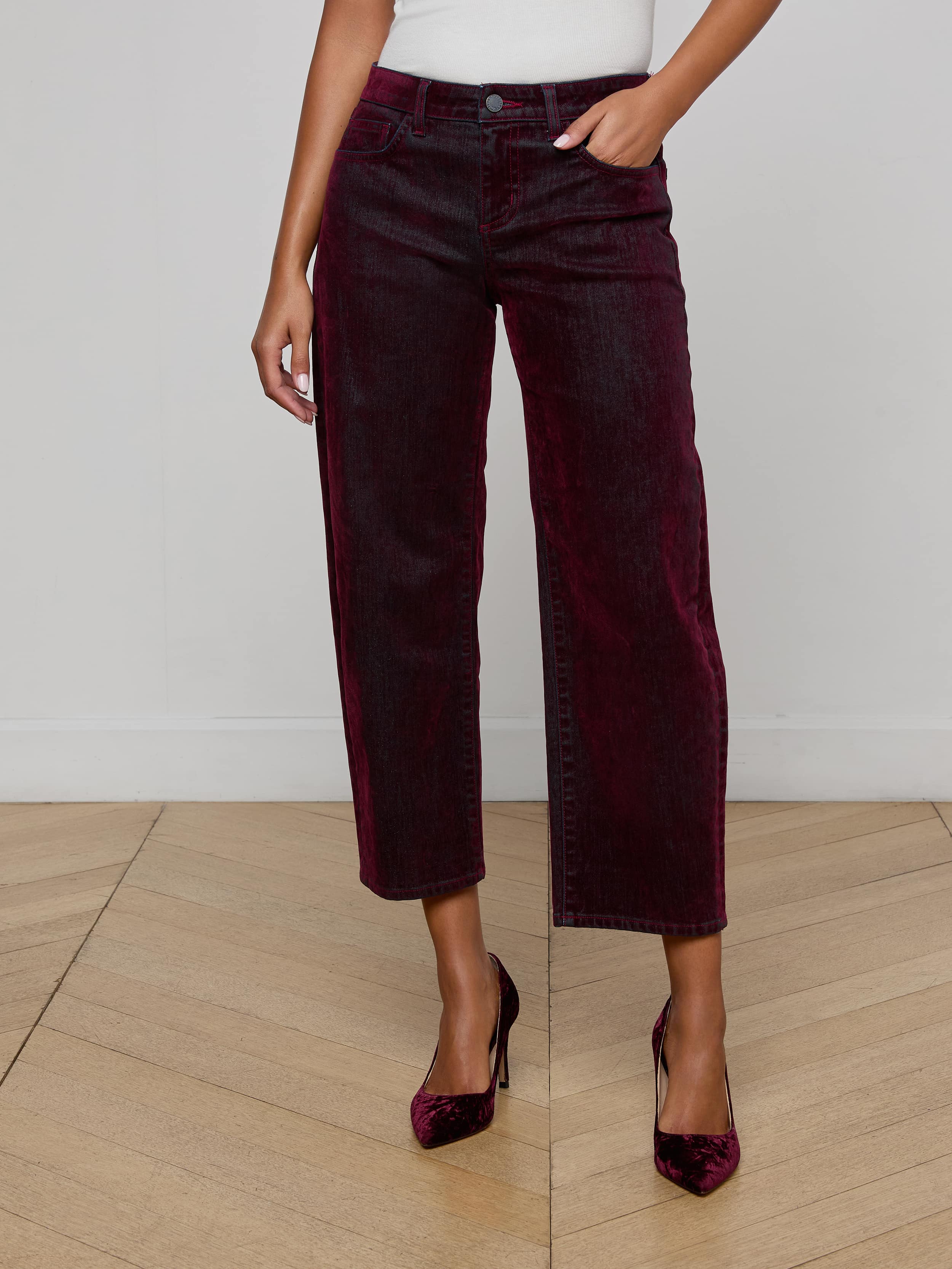 L'AGENCE - Dolores Flocked Bow - Leg Jean - Image 2