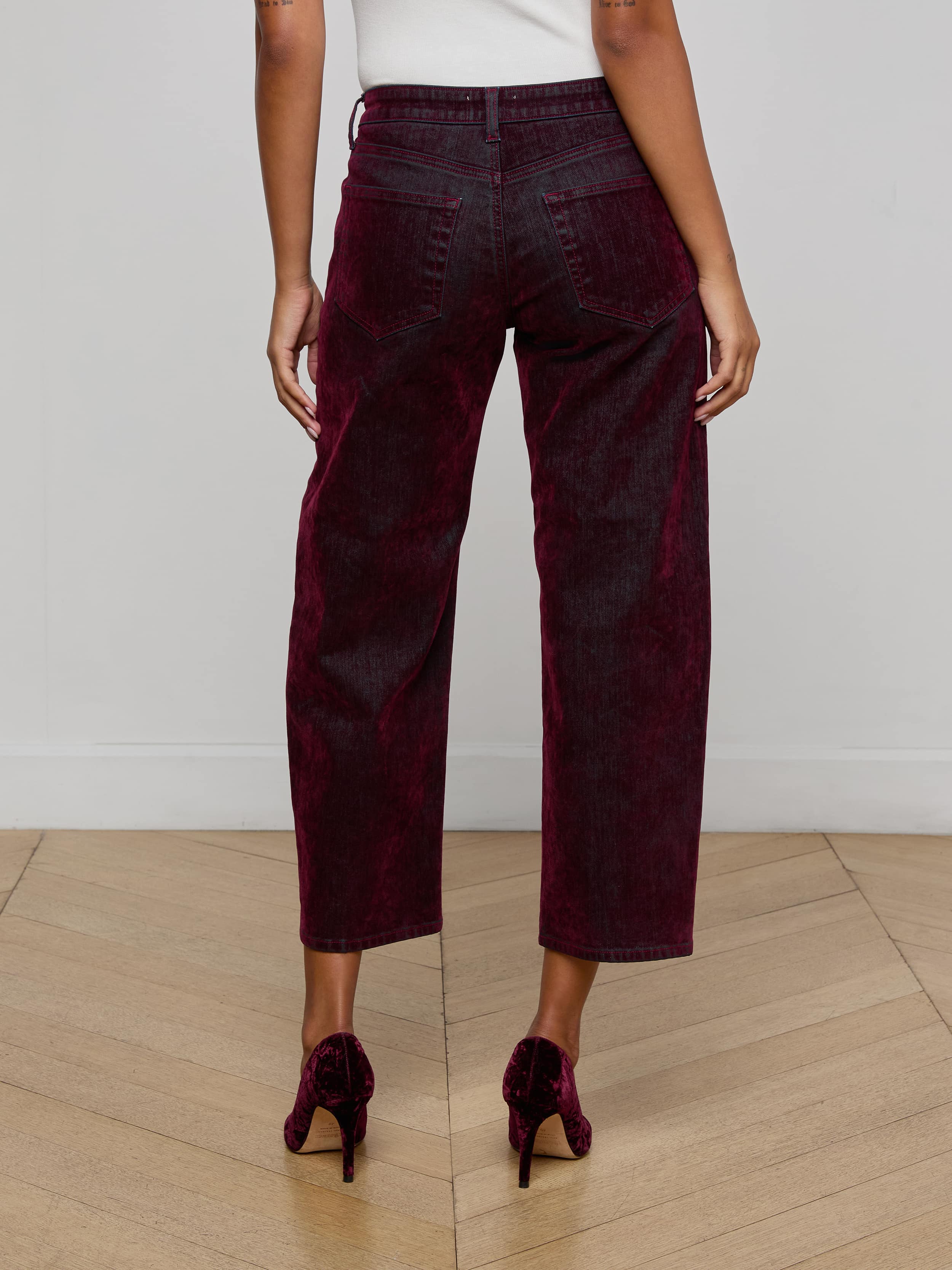 L'AGENCE - Dolores Flocked Bow - Leg Jean - Image 4