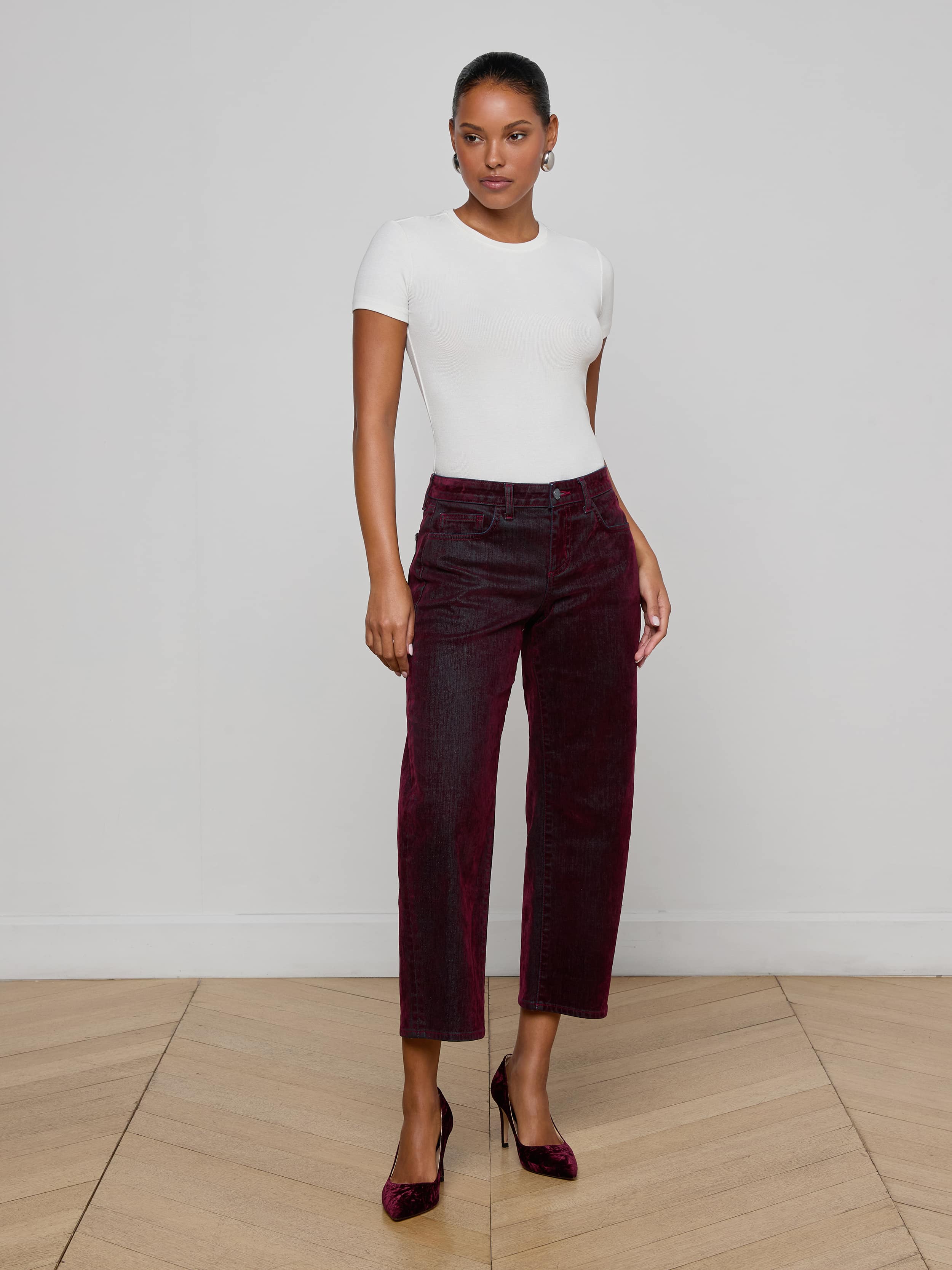 L'AGENCE - Dolores Flocked Bow - Leg Jean - Image 7