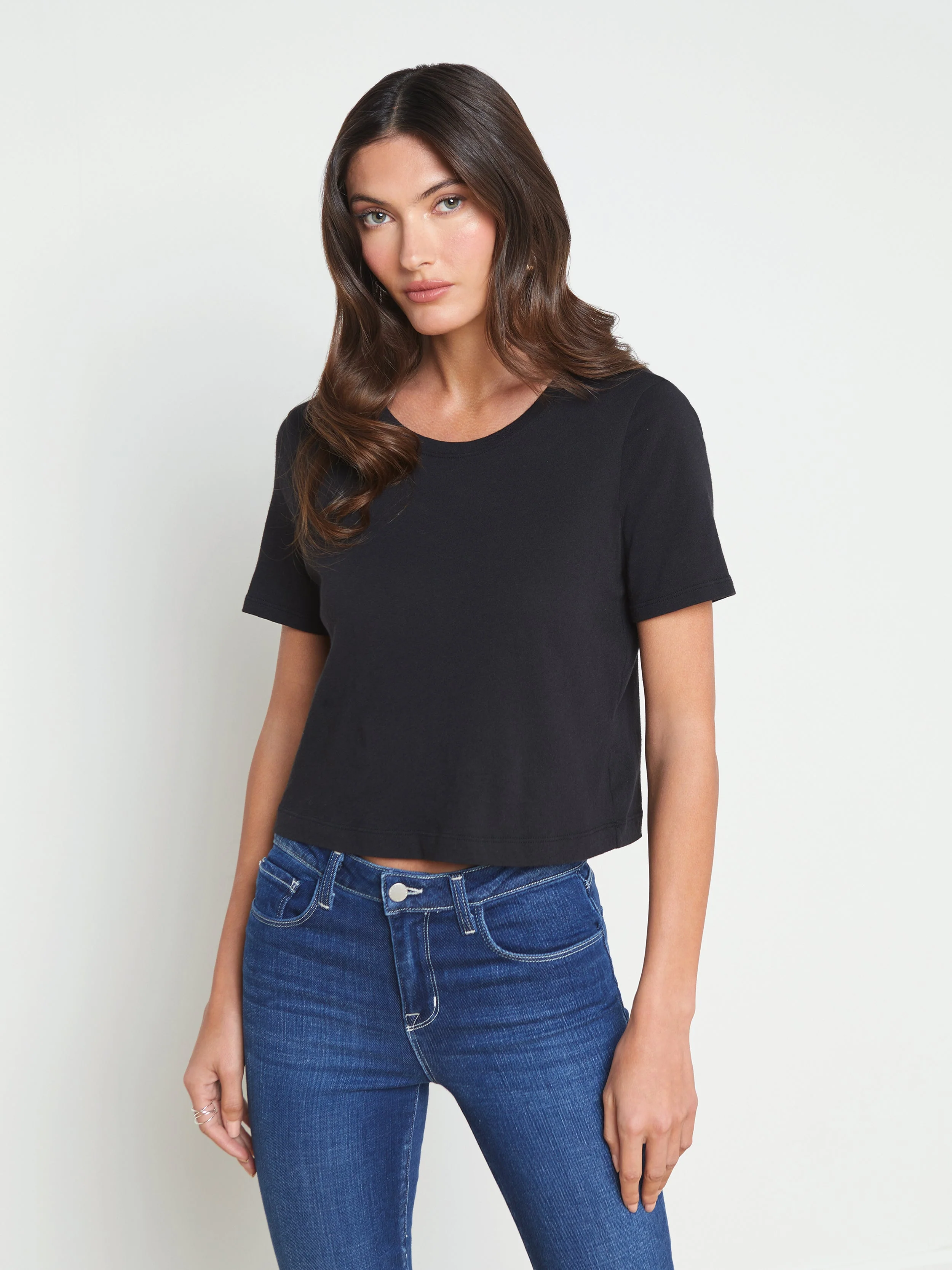 L'AGENCE - Donna Cotton Cropped Tee