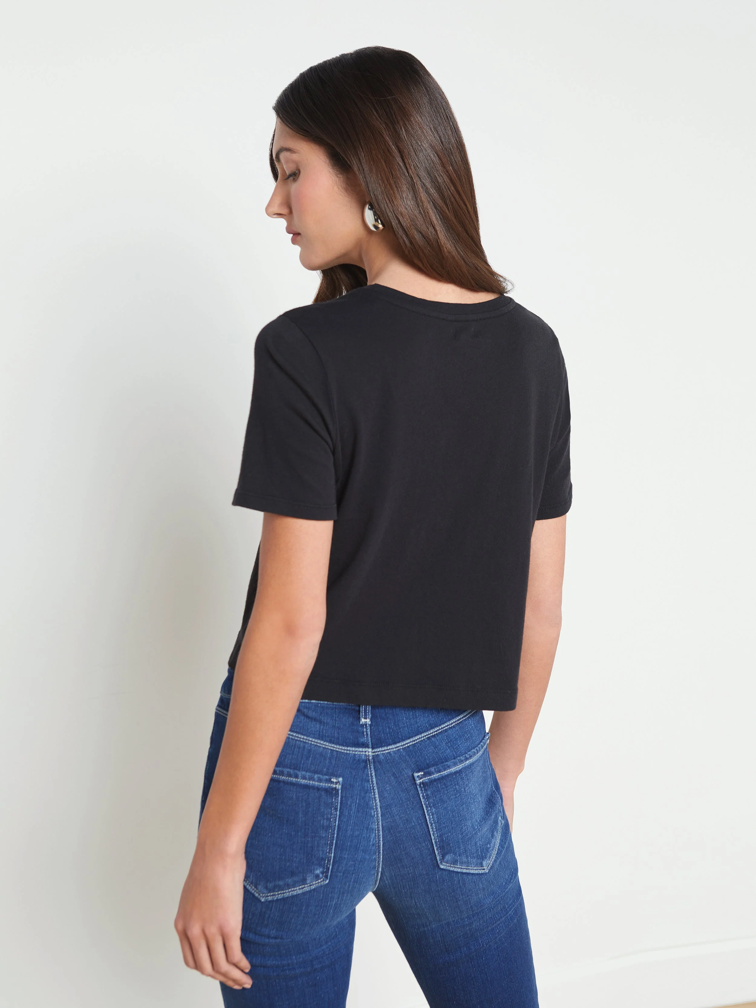 L'AGENCE - Donna Cotton Cropped Tee - Image 4