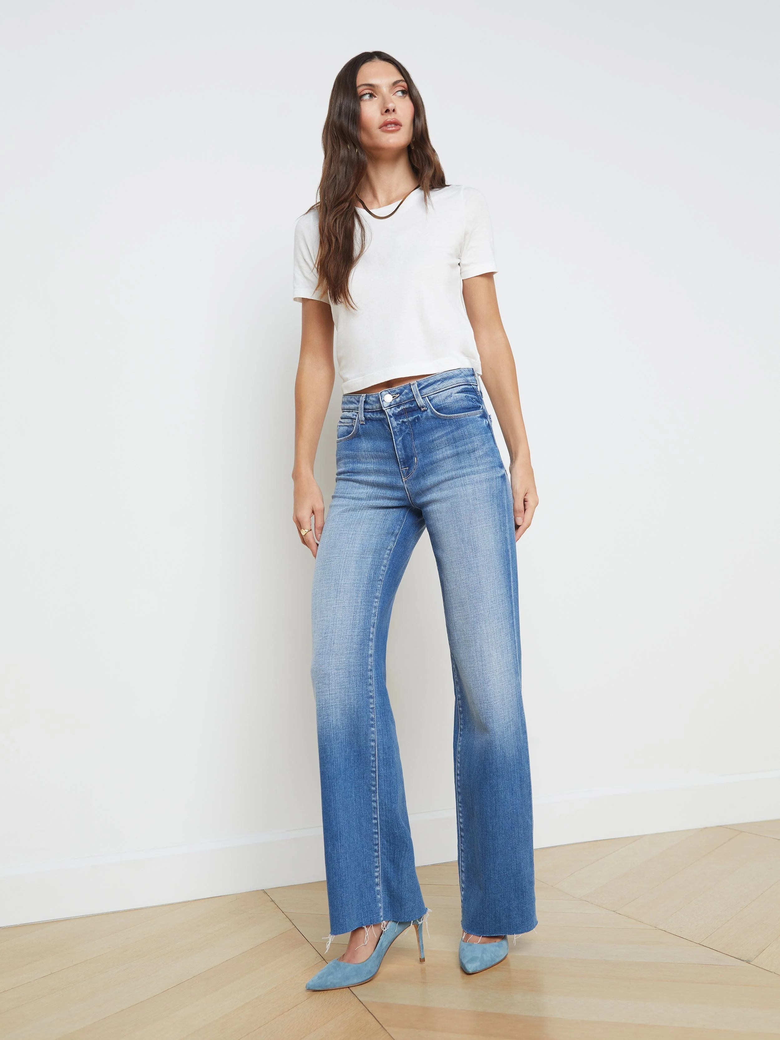 L'AGENCE - Donna Cotton Cropped Tee - Image 7