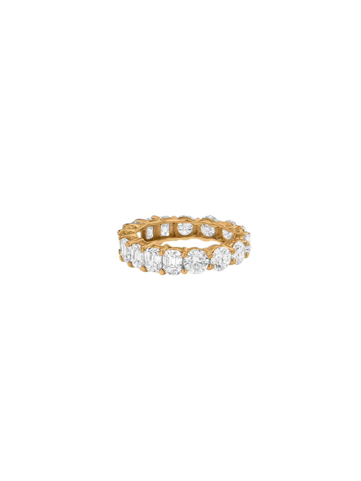 Dorsey - 14K DEMI ROUND AND EMERALD CUT ETERNITY BAND IN LAB DIAMOND, 14K YELLOW GOLD