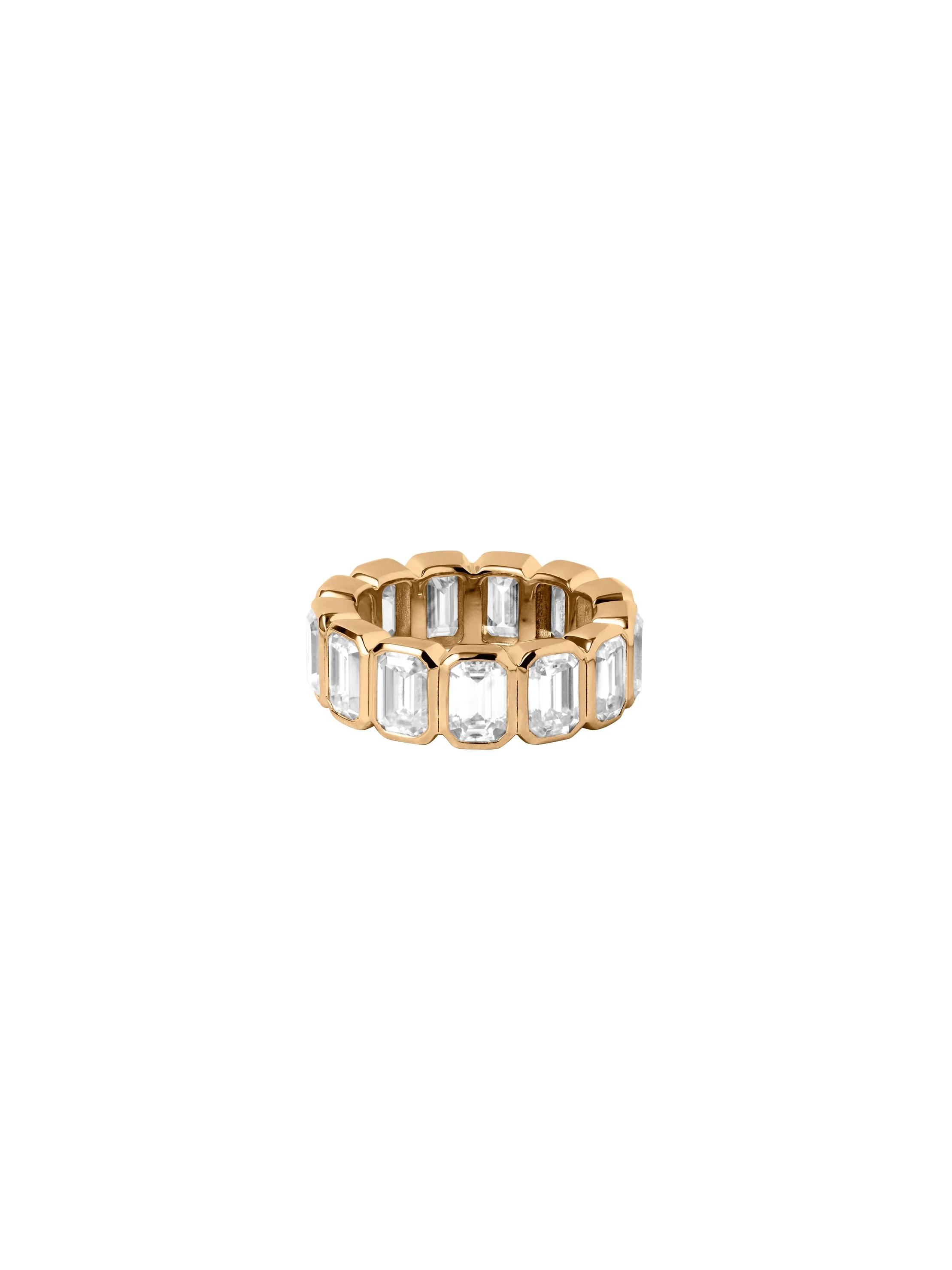 Dorsey - 14K EMERALD - CUT BEZEL ETERNITY BAND IN LAB DIAMOND, 14K YELLOW GOLD