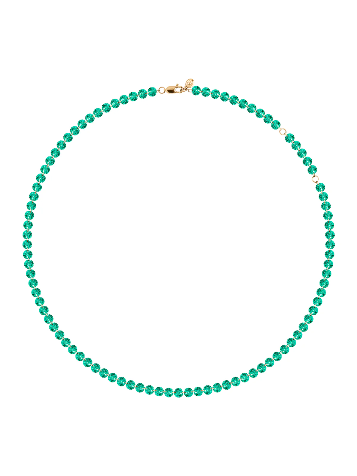 Dorsey - 14K FLOATING ETERNITY NECKLACE IN 5MM LAB EMERALD, 14K YELLOW GOLD