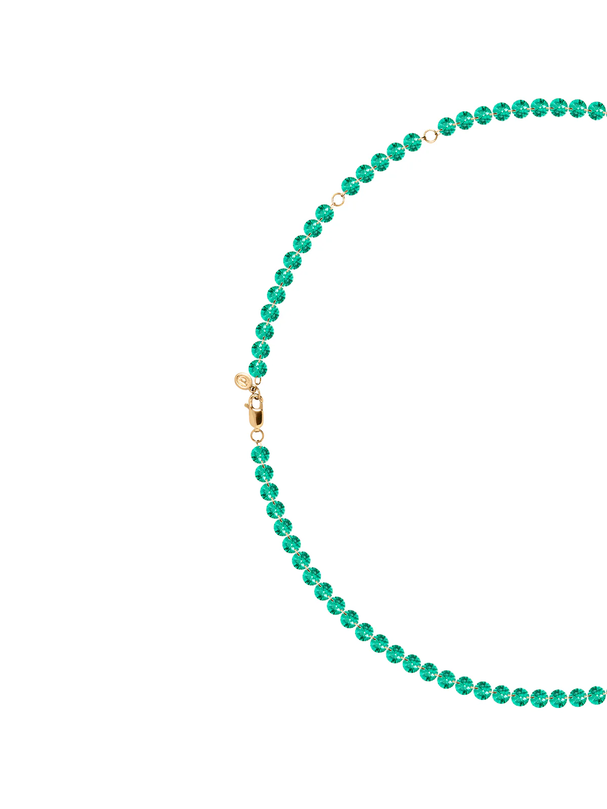 Dorsey - 14K FLOATING ETERNITY NECKLACE IN 5MM LAB EMERALD, 14K YELLOW GOLD - Image 2