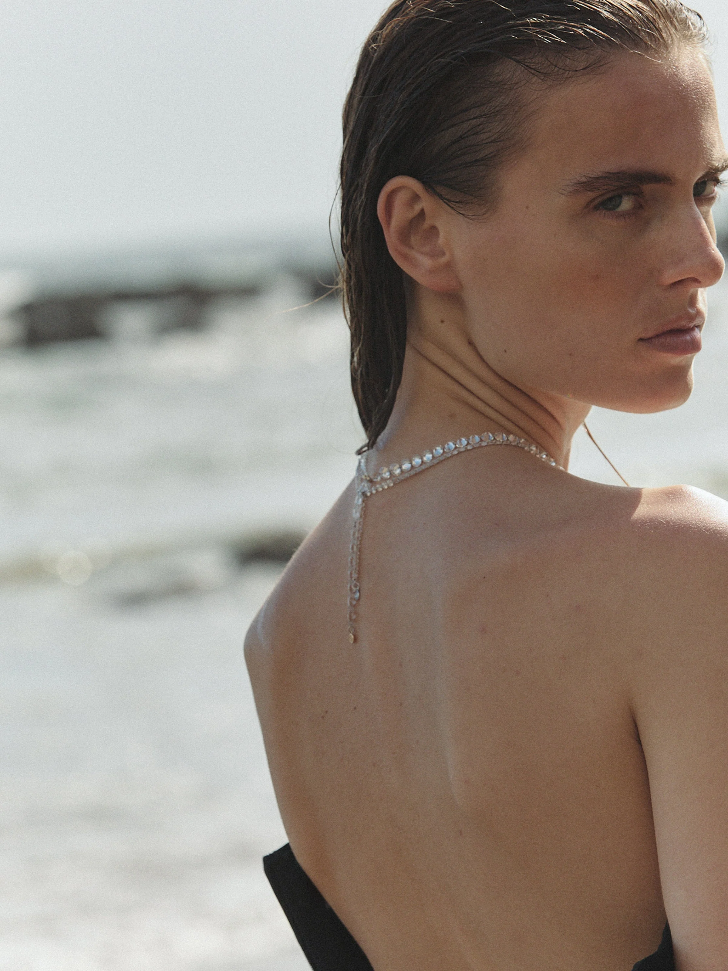 Dorsey - 14K FLOATING ETERNITY NECKLACE IN 65 CARATS LAB DIAMOND, 14K YELLOW GOLD - Image 5