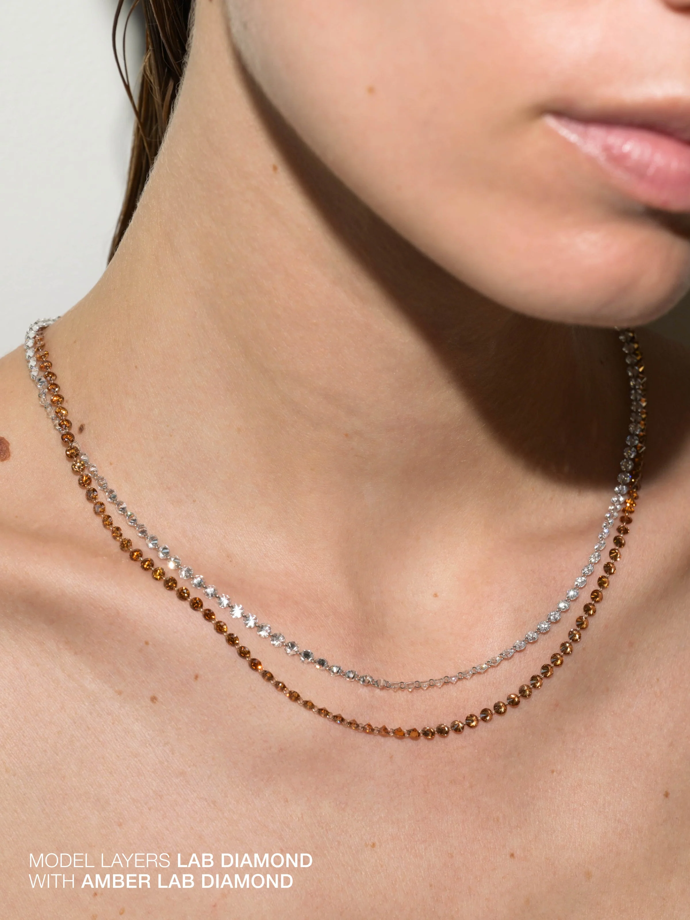 Dorsey - 14K FLOATING ETERNITY NECKLACE IN LAB DIAMOND, 14K YELLOW GOLD - Image 3