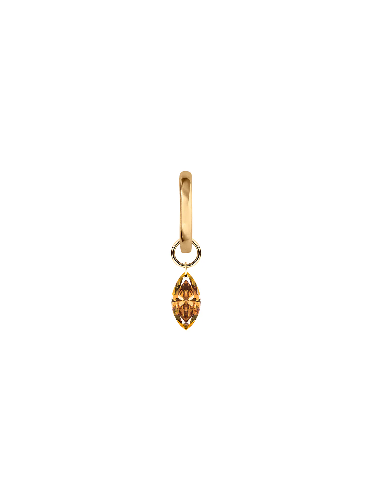 Dorsey - 14K FLOATING MARQUISE HUGGIE EARRING IN AMBER LAB DIAMOND, 14K YELLOW GOLD