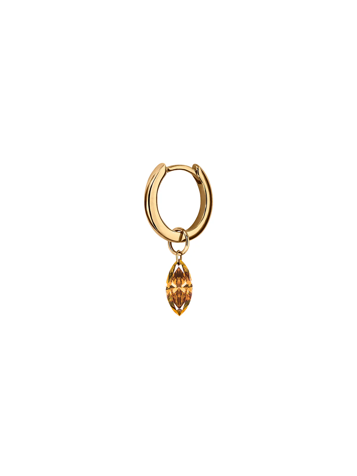 Dorsey - 14K FLOATING MARQUISE HUGGIE EARRING IN AMBER LAB DIAMOND, 14K YELLOW GOLD - Image 2