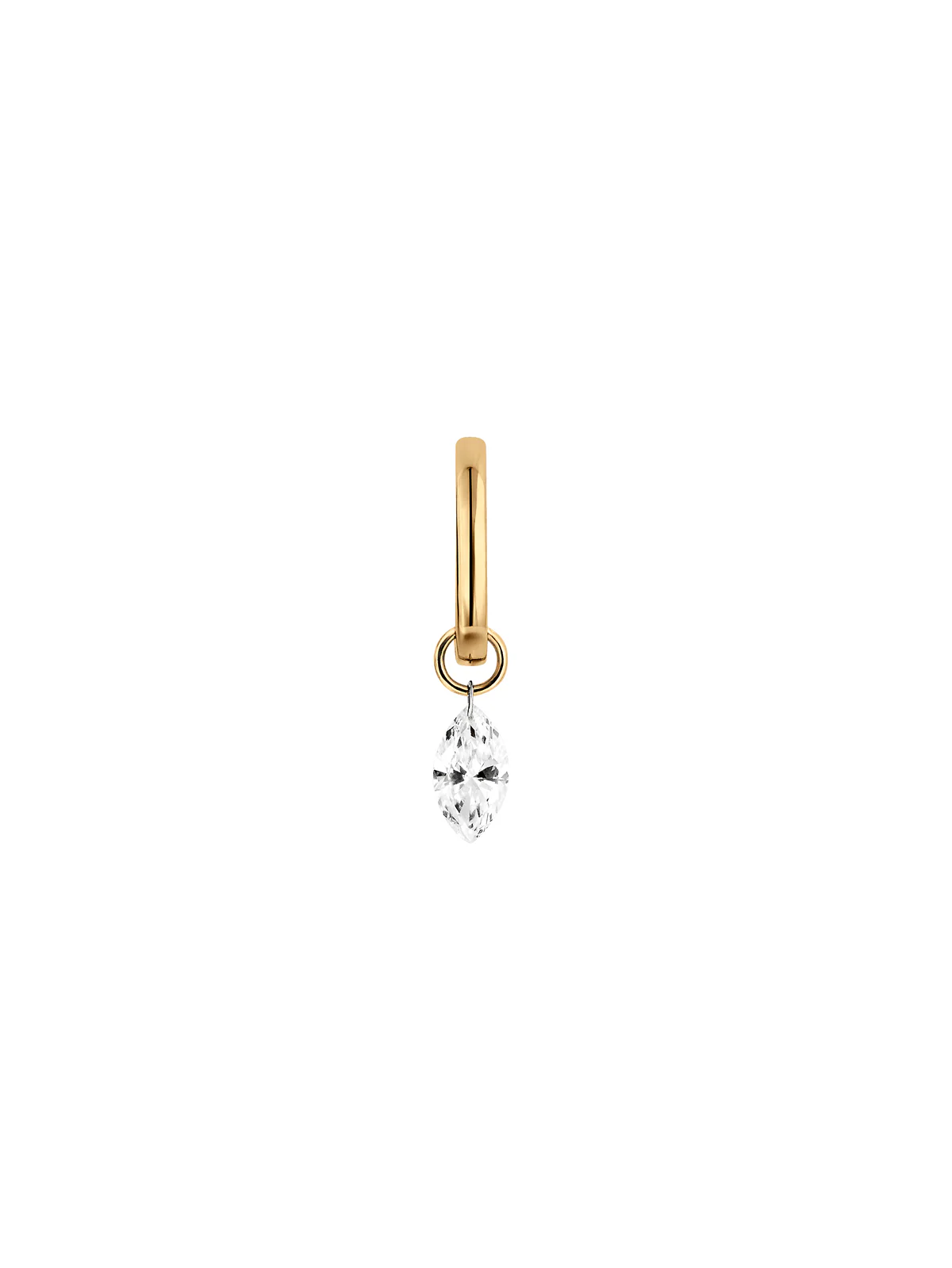 Dorsey - 14K FLOATING MARQUISE HUGGIE EARRING IN LAB DIAMOND, 14K YELLOW GOLD