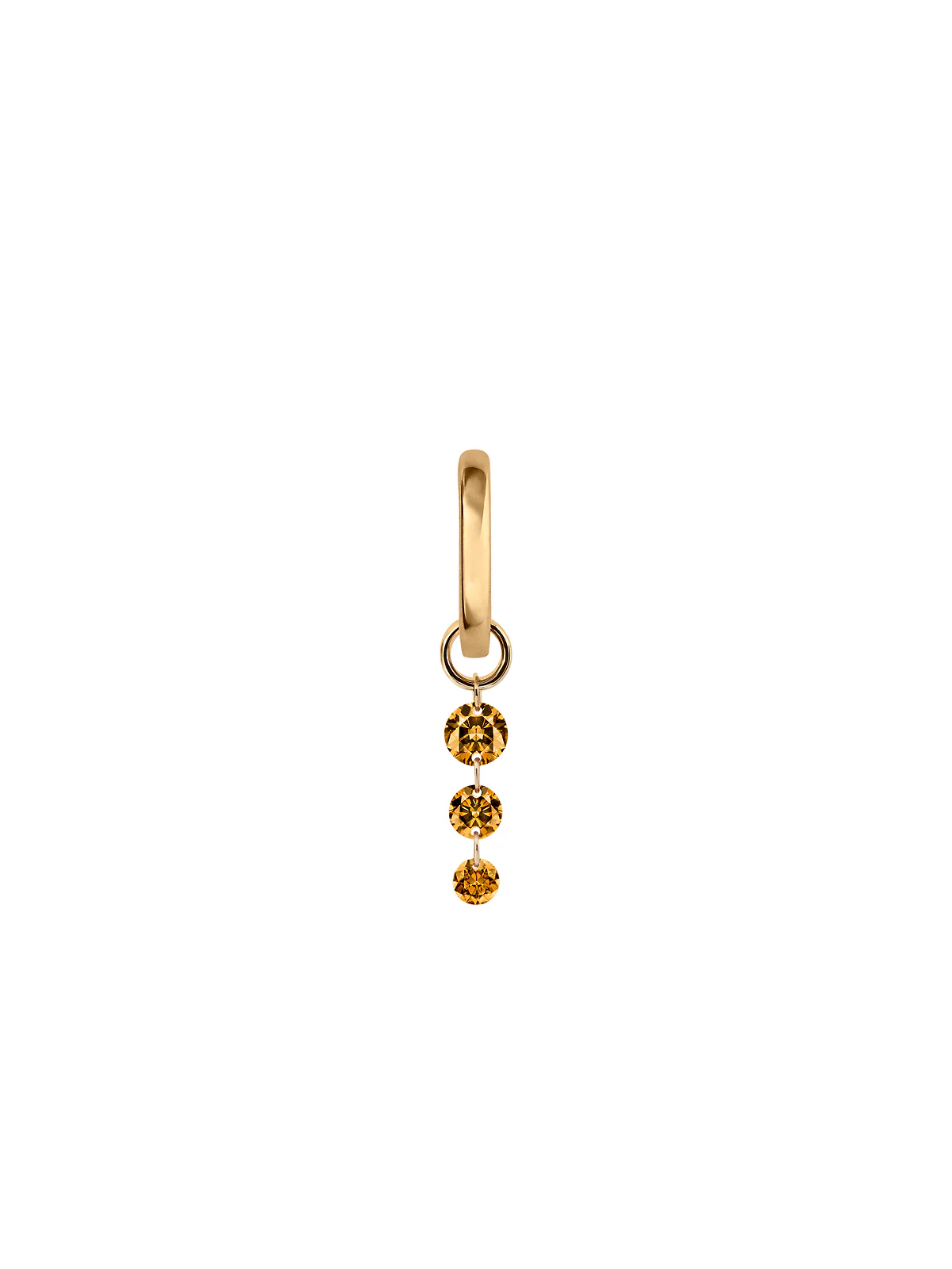 Dorsey - 14K GRADUATED FLOATING HUGGIE EARRING IN AMBER LAB DIAMOND, 14K YELLOW GOLD