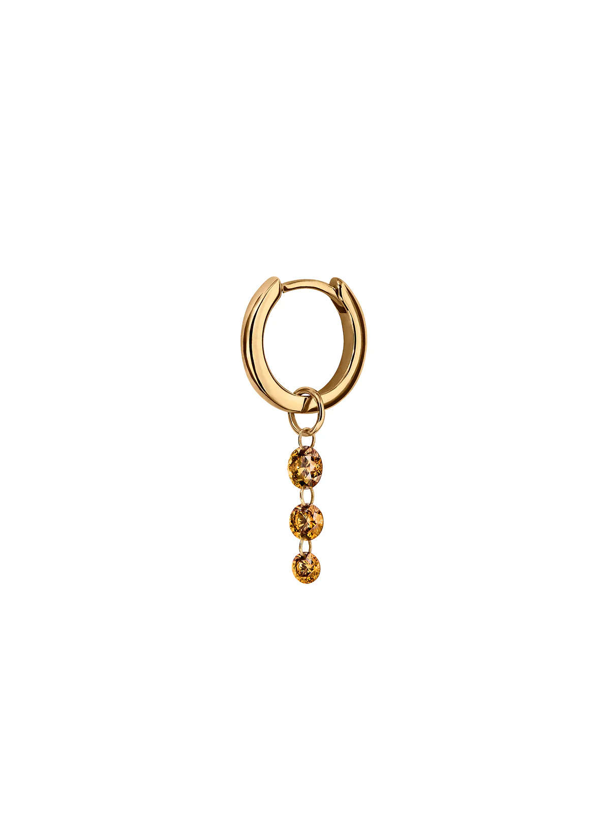 Dorsey - 14K GRADUATED FLOATING HUGGIE EARRING IN AMBER LAB DIAMOND, 14K YELLOW GOLD - Image 2