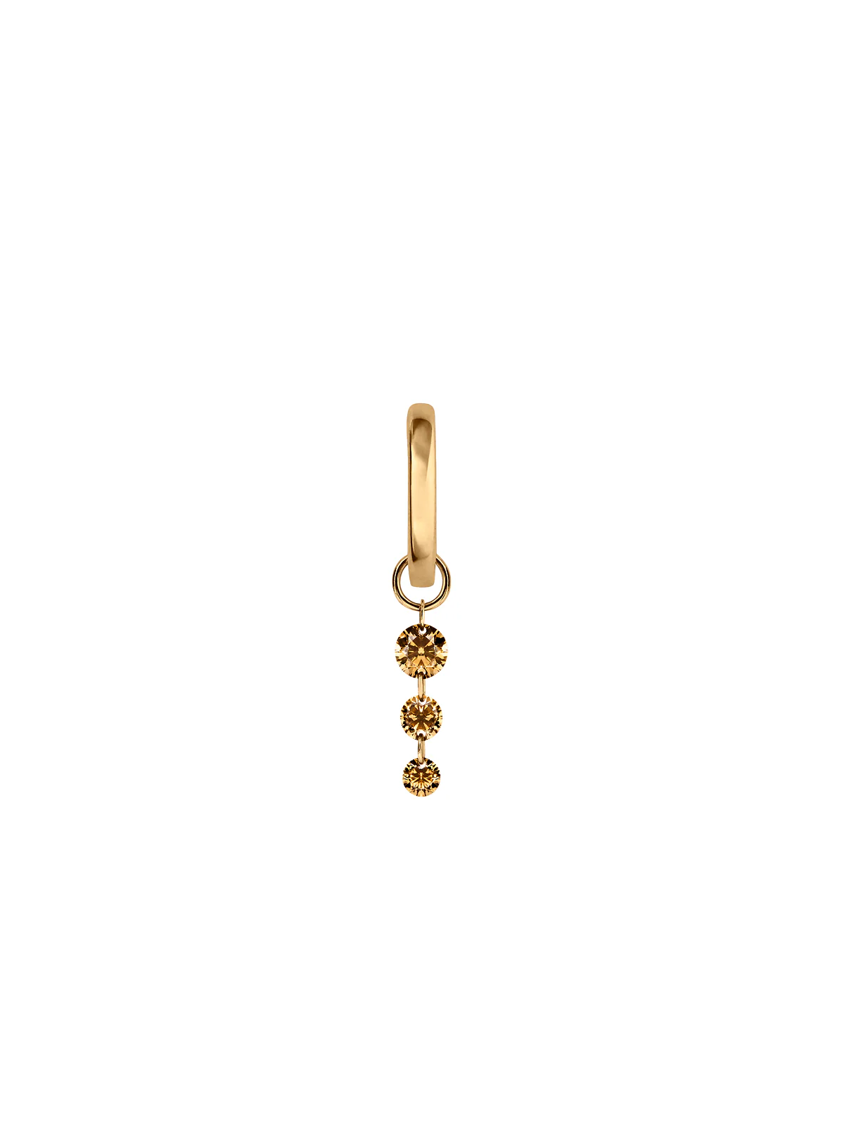 Dorsey - 14K GRADUATED FLOATING HUGGIE EARRING IN CHAMPAGNE LAB DIAMOND, 14K YELLOW GOLD
