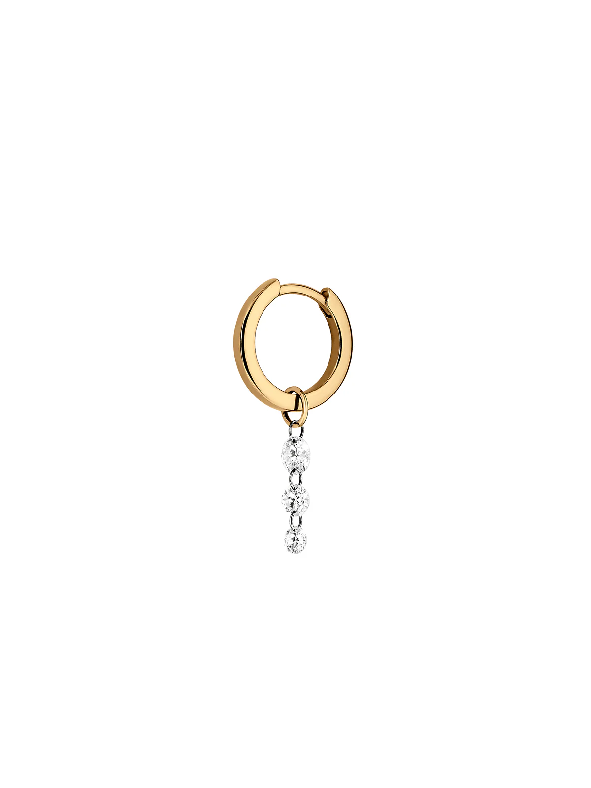 Dorsey - 14K GRADUATED FLOATING HUGGIE EARRING IN LAB DIAMOND, 14K YELLOW GOLD - Image 2