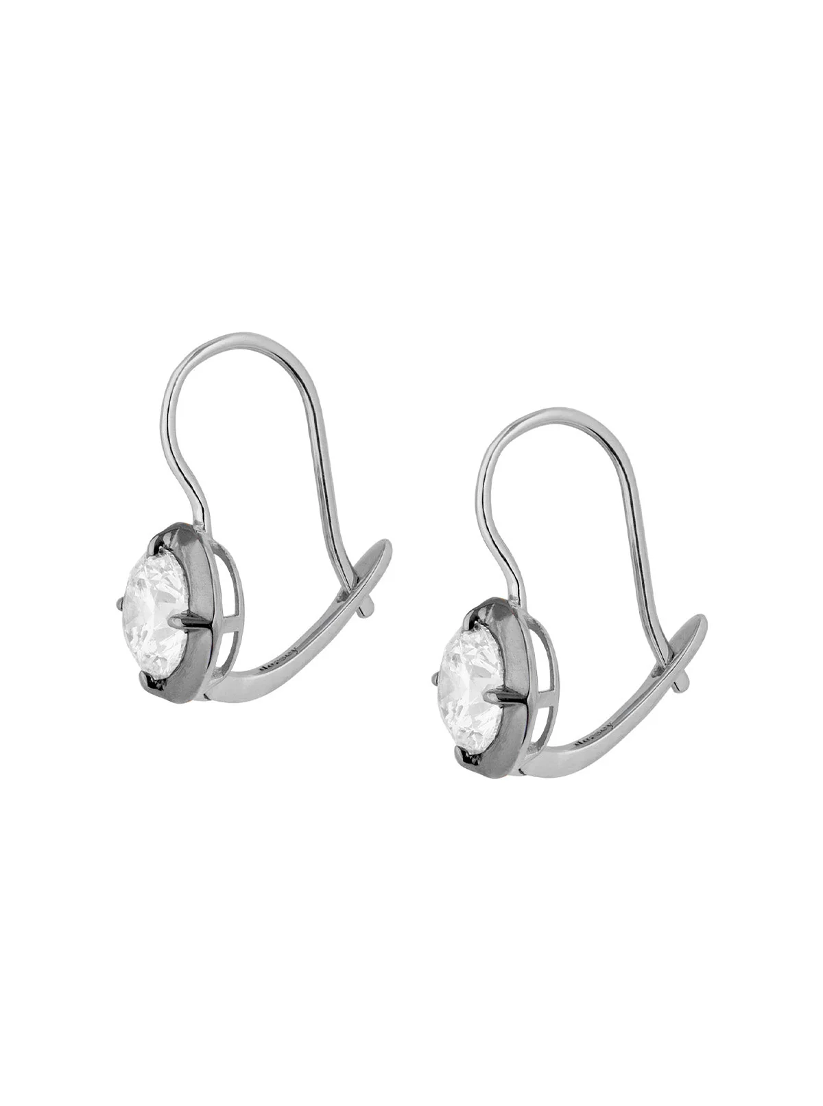 Dorsey - 14K LUCIEN LATCHBACK EARRINGS IN LAB DIAMOND, 14K WHITE GOLD - Image 2