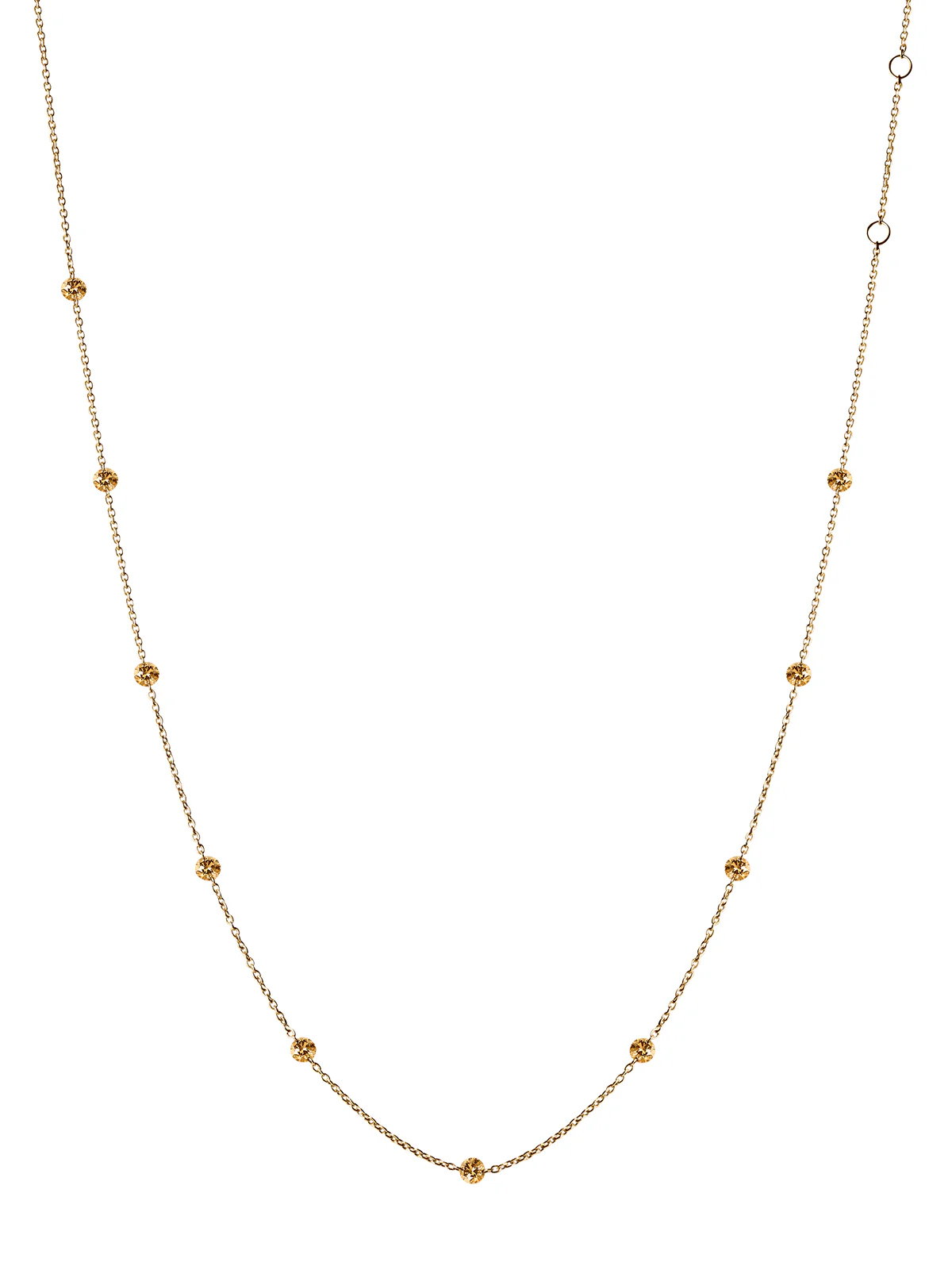 Dorsey - 14K ROUND - CUT FLOATING NECKLACE IN CHAMPAGNE LAB DIAMOND, 14K YELLOW GOLD