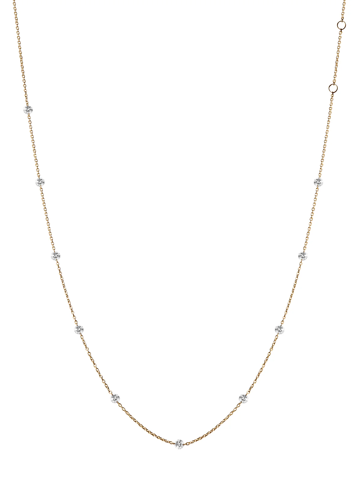 Dorsey - 14K ROUND - CUT FLOATING NECKLACE IN LAB DIAMOND, 14K YELLOW GOLD