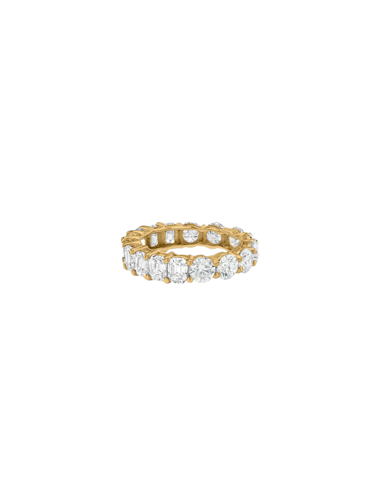 Dorsey - DEMI ROUND AND EMERALD CUT ETERNITY BAND IN MOISSANITE, 18K GOLD VERMEIL