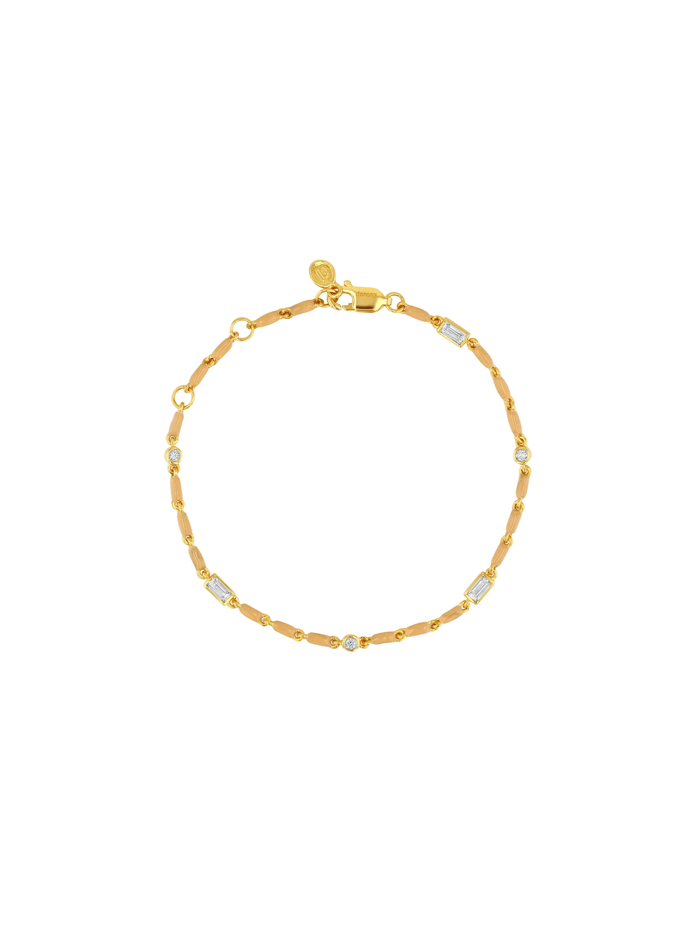 Dorsey - ENAMEL MOISSANITE BRACELET IN SABLE, 18K GOLD VERMEIL