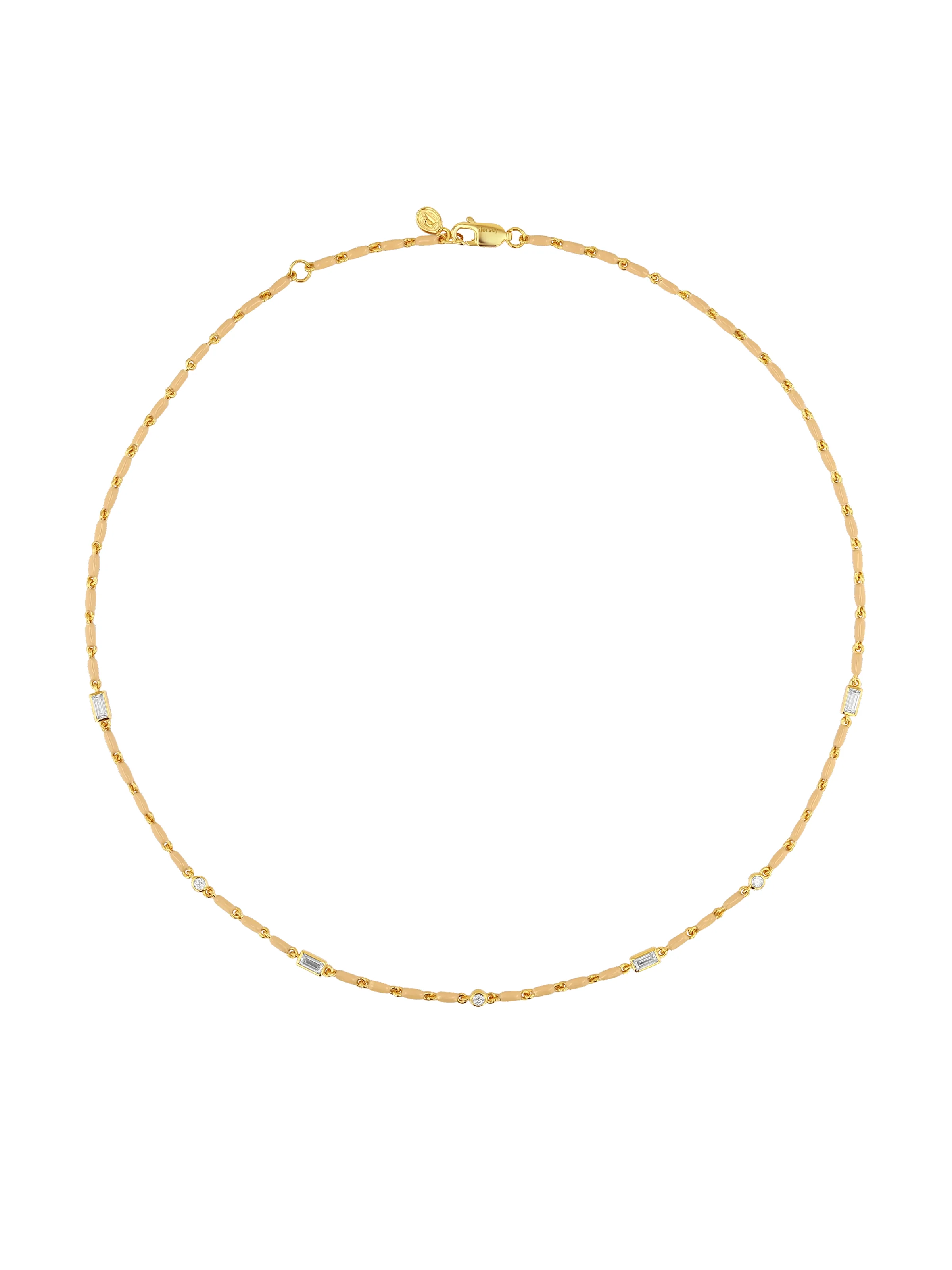 Dorsey - ENAMEL MOISSANITE NECKLACE IN SABLE, 18K GOLD VERMEIL
