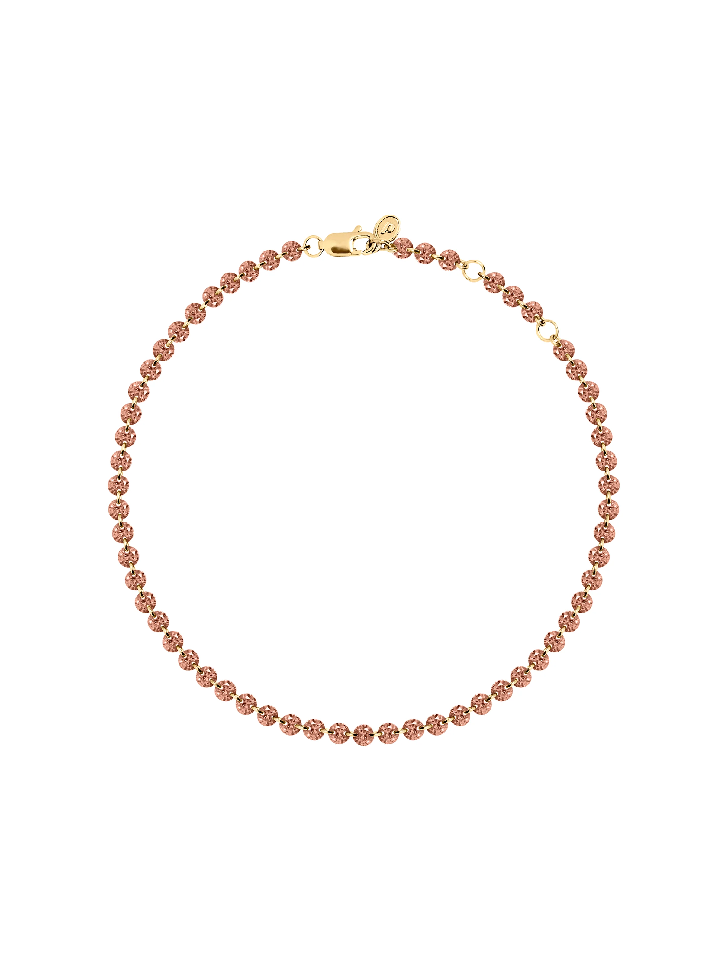Dorsey - FLOATING ETERNITY ANKLET IN 3.5MM NANO MORGANITE, 18K GOLD VERMEIL
