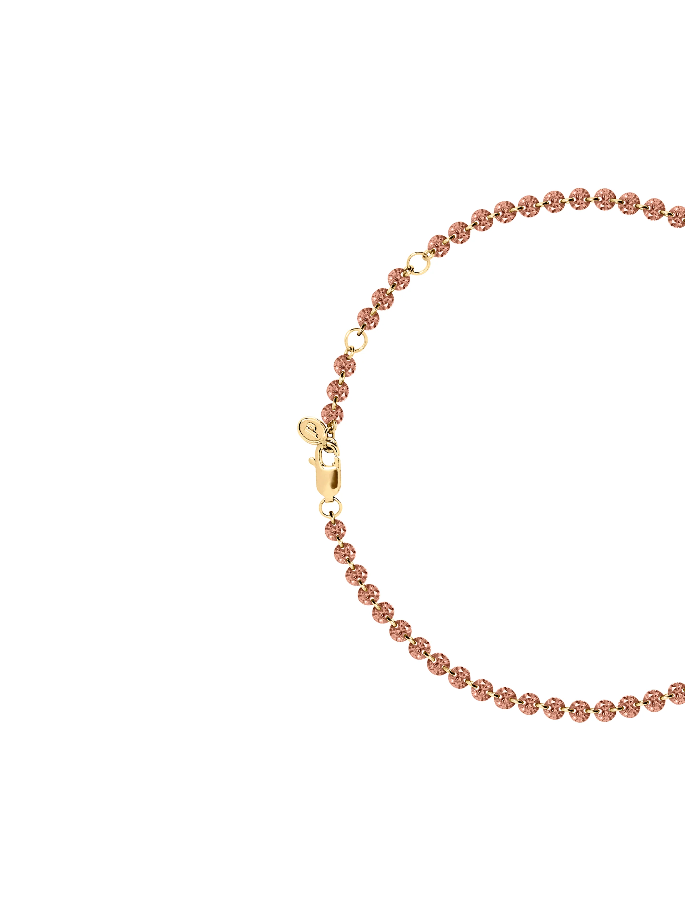 Dorsey - FLOATING ETERNITY ANKLET IN 3.5MM NANO MORGANITE, 18K GOLD VERMEIL - Image 2