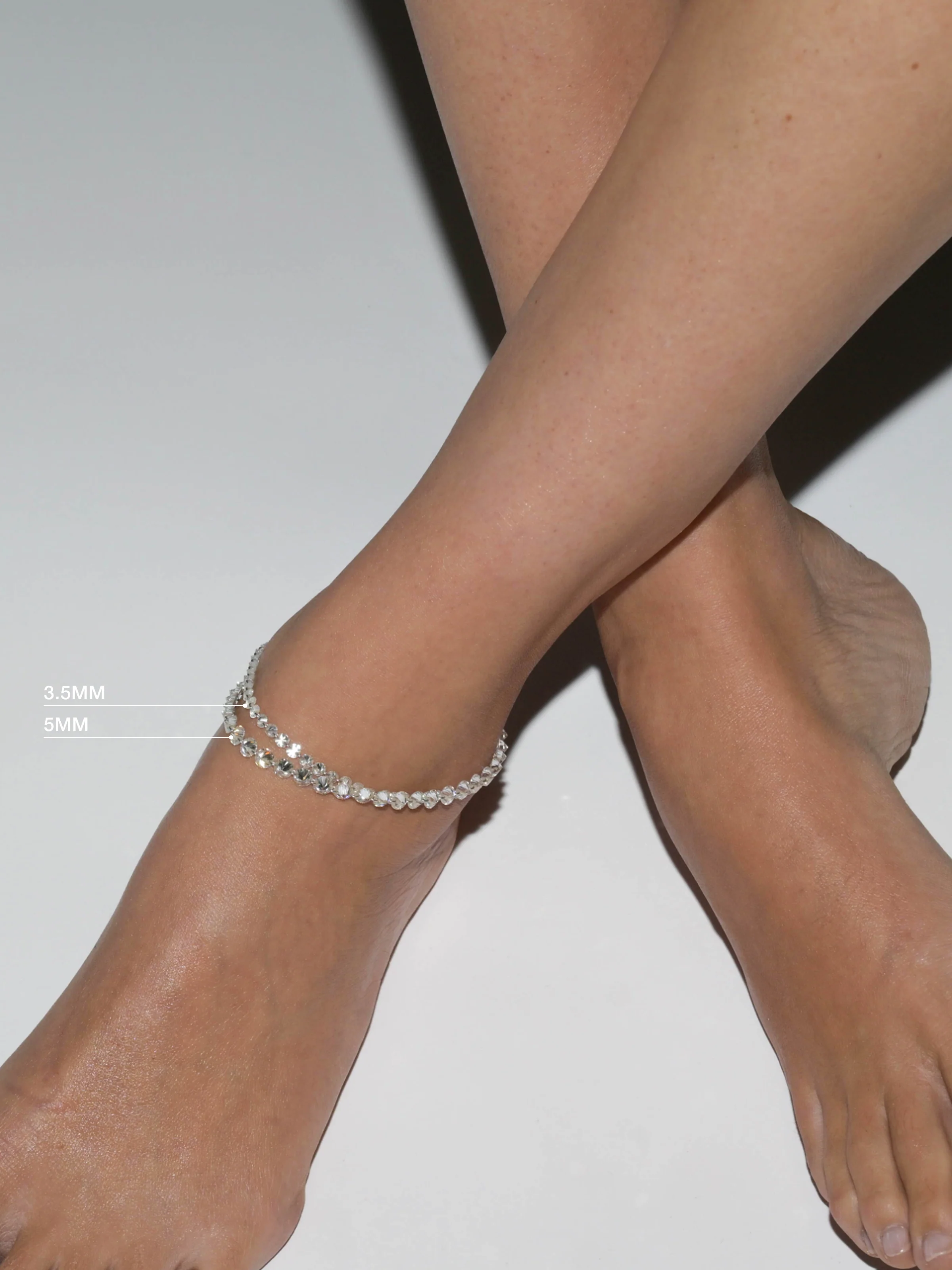 Dorsey - FLOATING ETERNITY ANKLET IN 5MM MOISSANITE, STERLING SILVER - Image 3