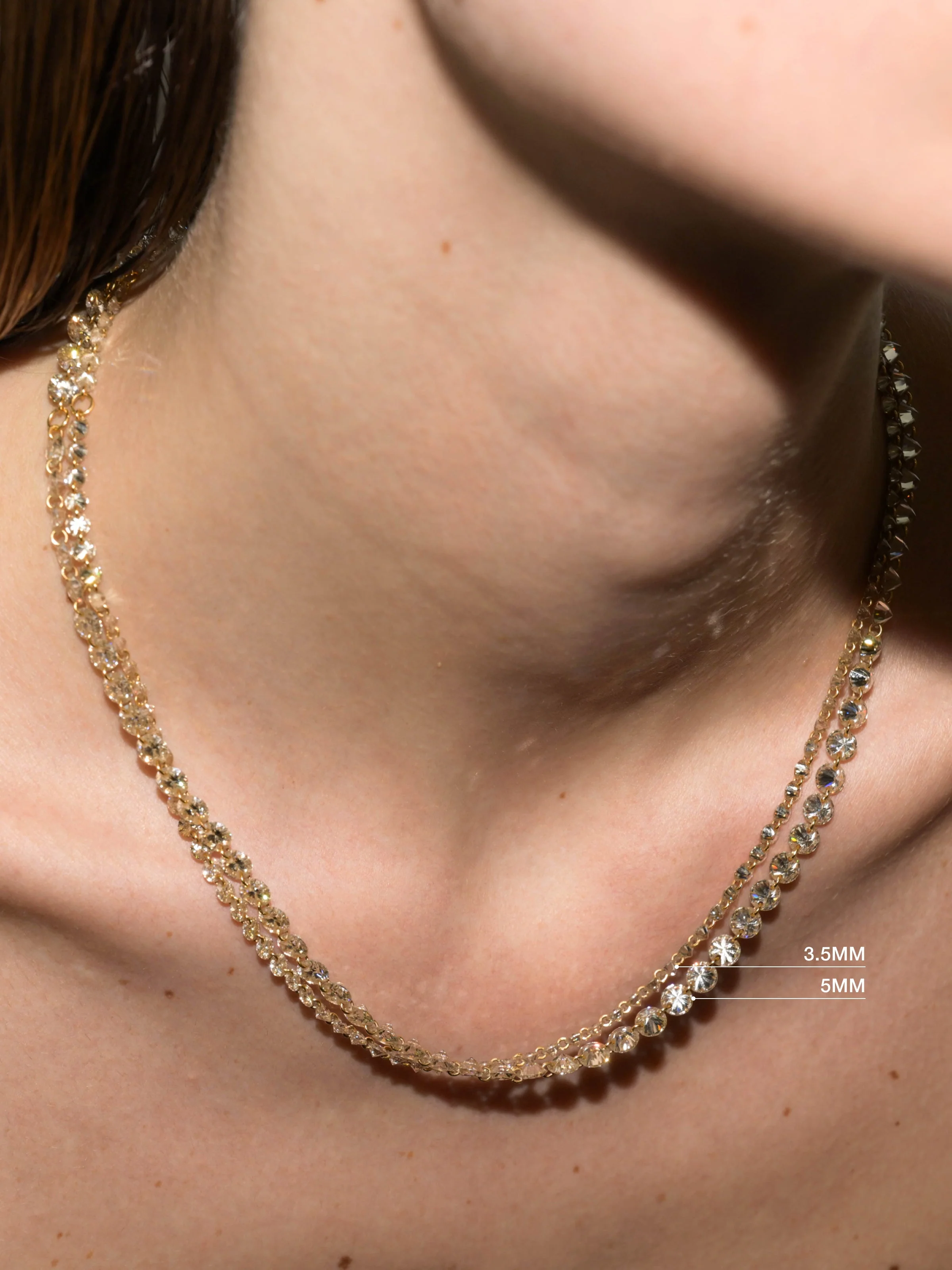Dorsey - FLOATING ETERNITY NECKLACE IN 5MM HONEY MOISSANITE, 18K GOLD VERMEIL - Image 3