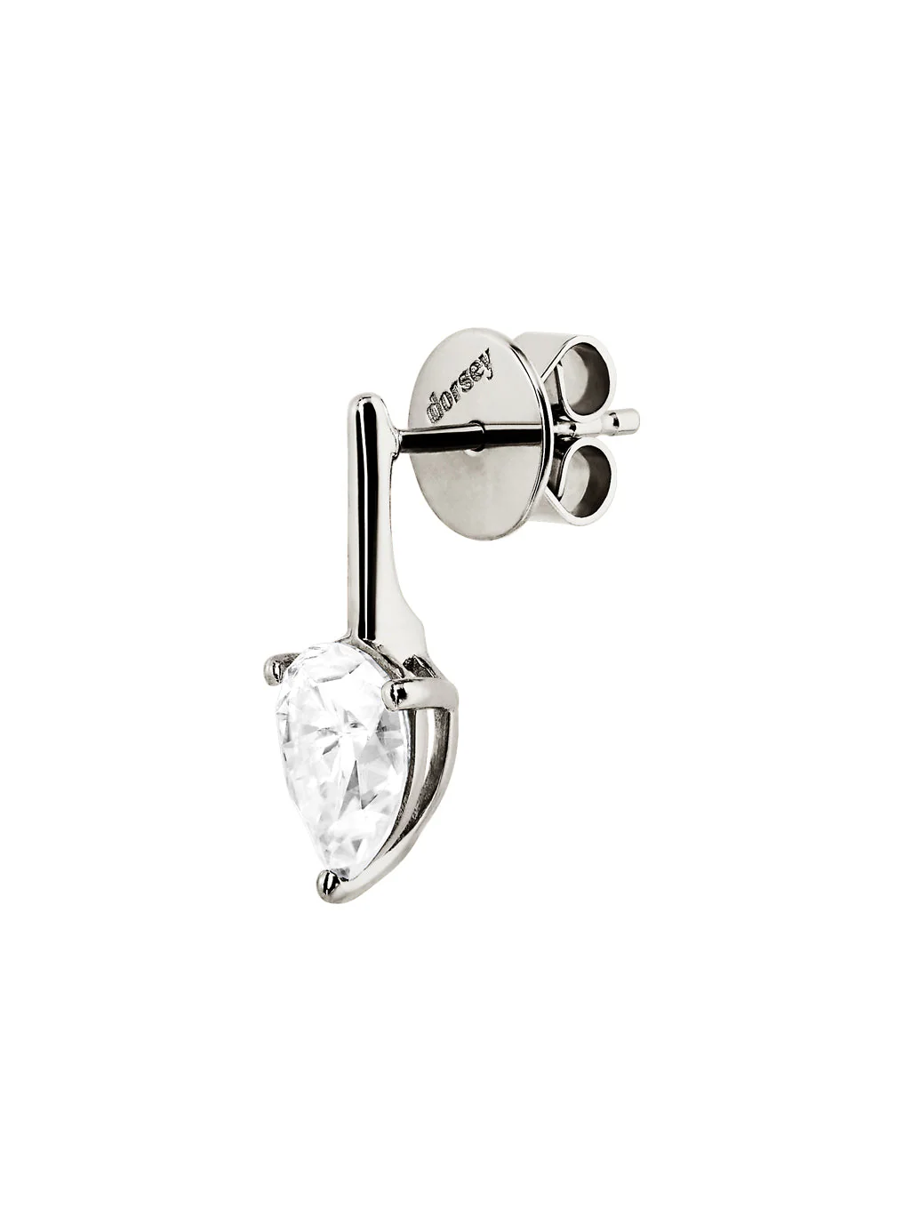 Dorsey - HENDRY PEAR - CUT BAR STUD EARRING IN MOISSANITE - Image 2