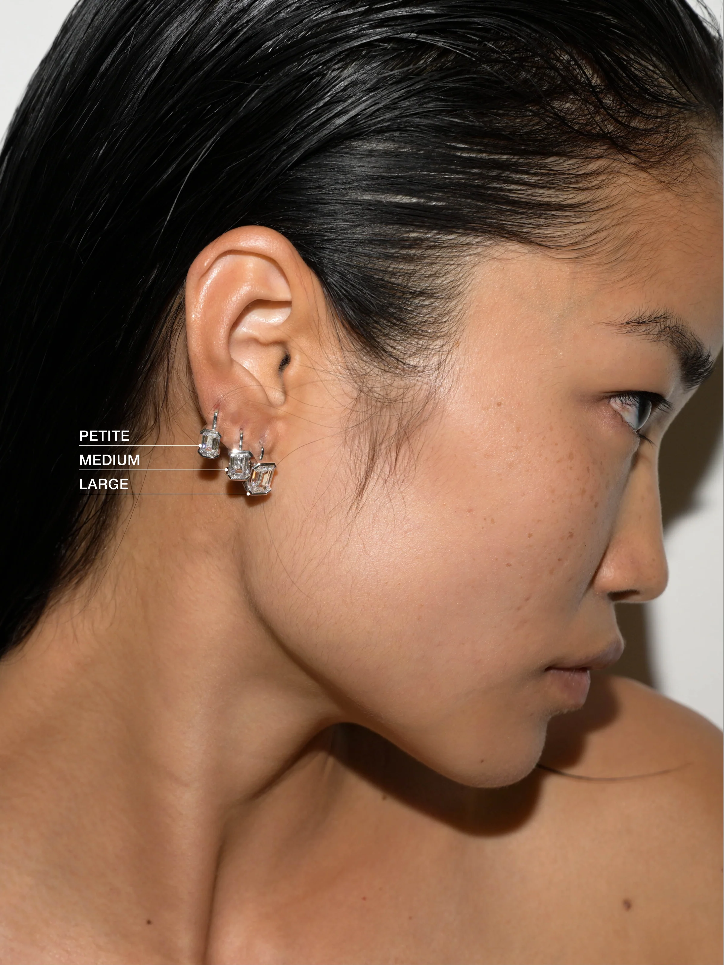 Dorsey - INÈS EMERALD - CUT EARRINGS IN MOISSANITE, STERLING SILVER - Image 3