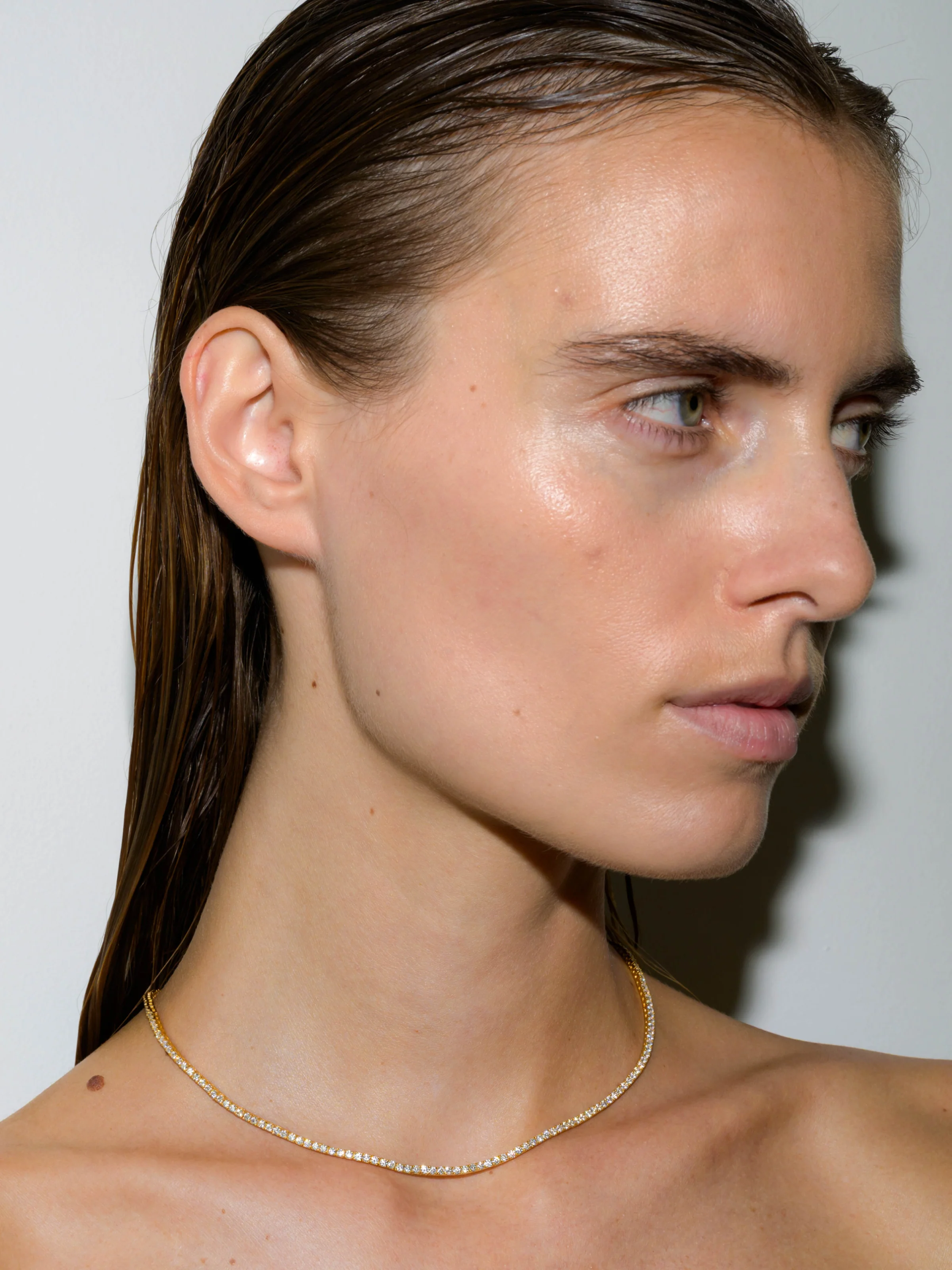 Dorsey - KATE RIVIÈRE NECKLACE IN 2MM MOISSANITE, 18K GOLD VERMEIL - Image 3