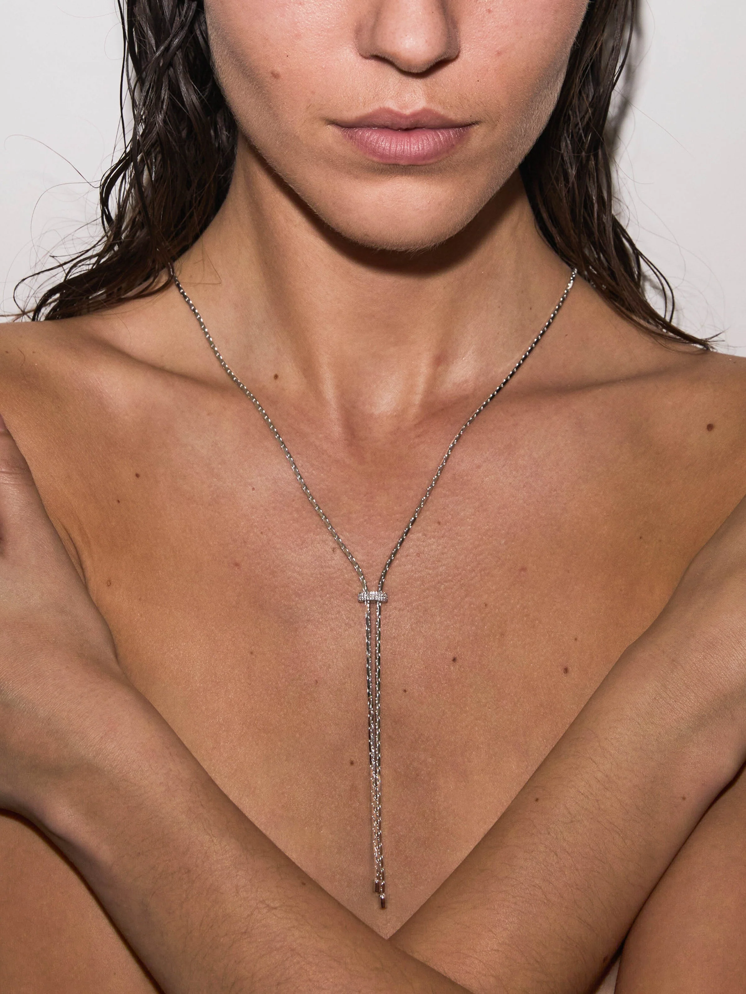 Dorsey - LINNEA LARIAT NECKLACE IN MOISSANITE - Image 4