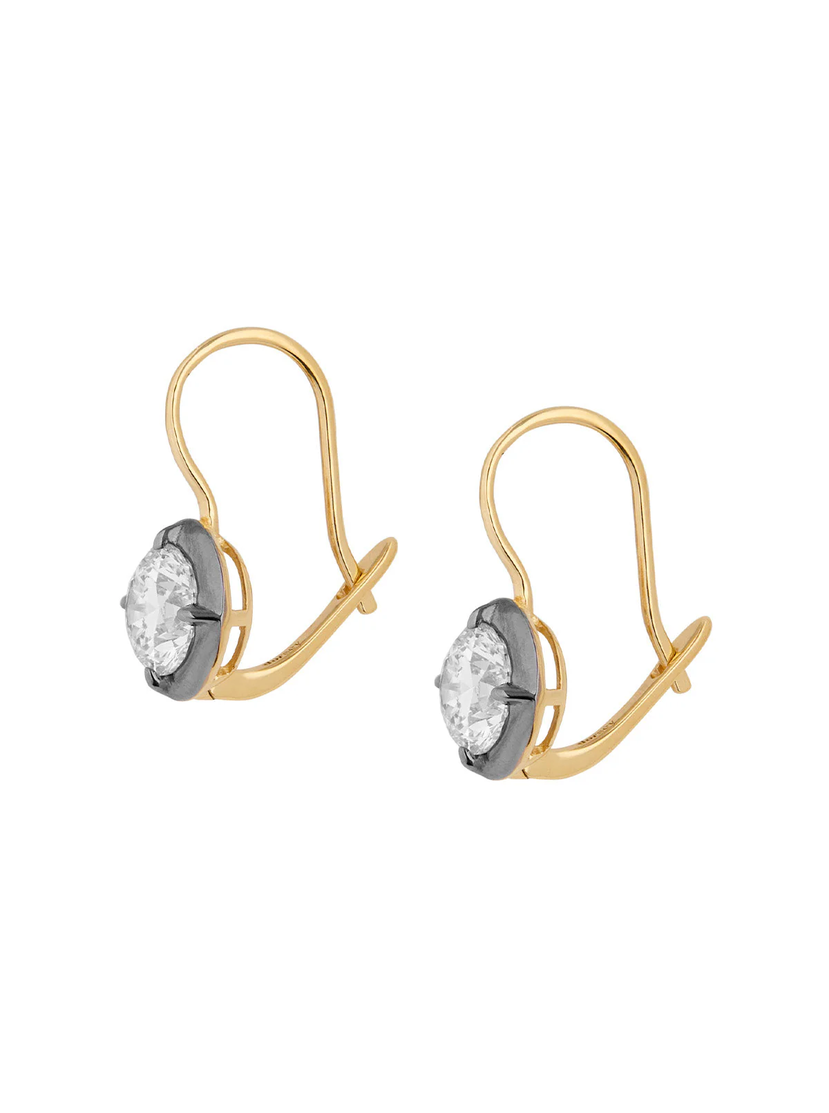 Dorsey - LUCIEN LATCHBACK EARRINGS IN MOISSANITE, 18K GOLD VERMEIL - Image 2