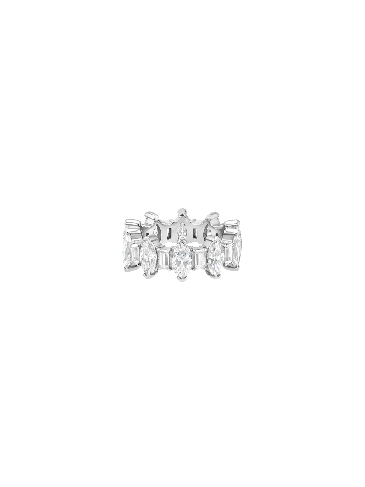 Dorsey - MARQUISE AND BAGUETTE ETERNITY BAND IN MOISSANITE, STERLING SILVER