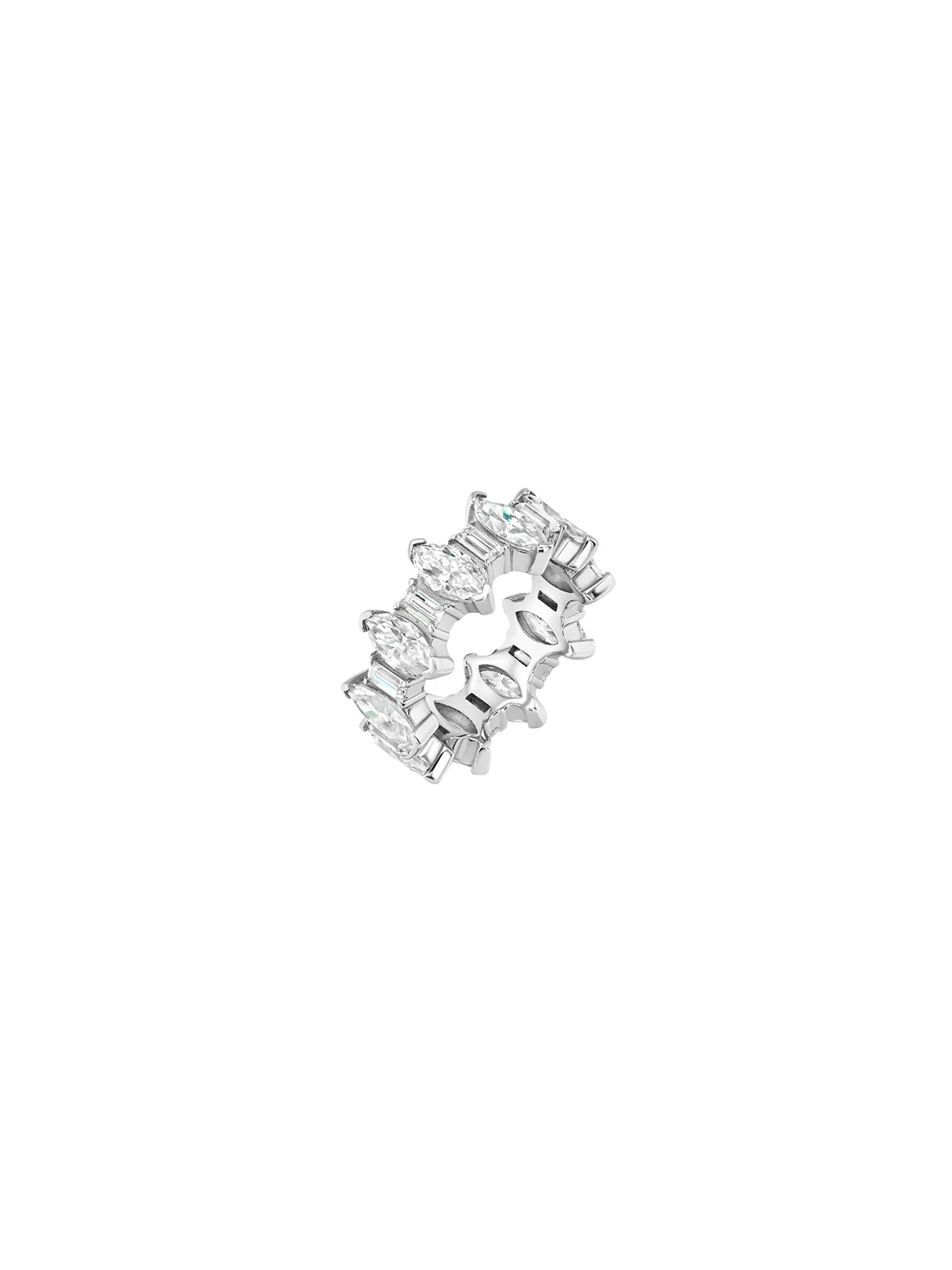 Dorsey - MARQUISE AND BAGUETTE ETERNITY BAND IN MOISSANITE, STERLING SILVER - Image 2