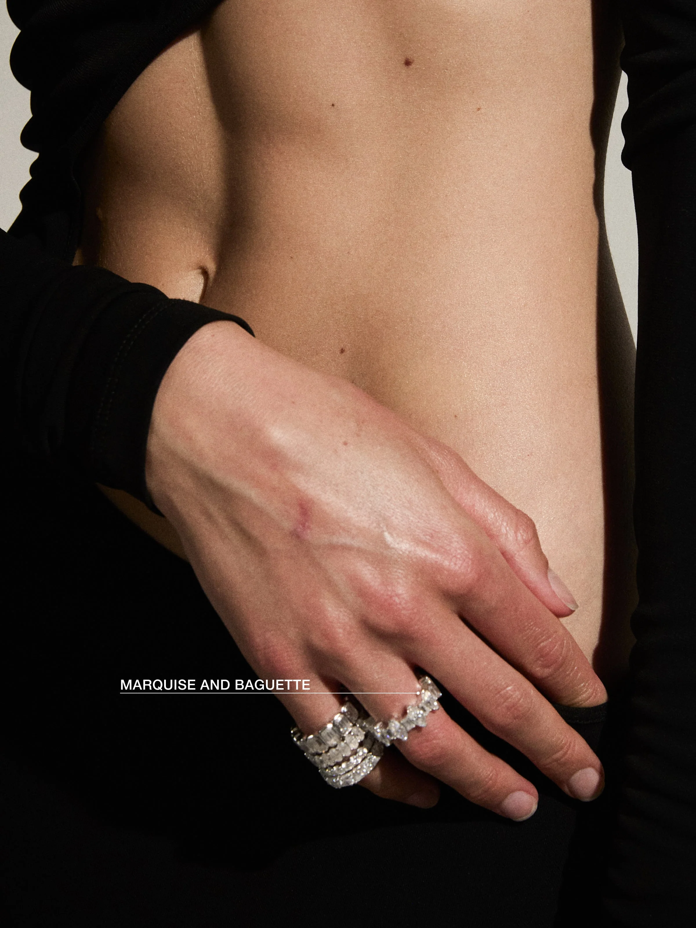 Dorsey - MARQUISE AND BAGUETTE ETERNITY BAND IN MOISSANITE, STERLING SILVER - Image 3