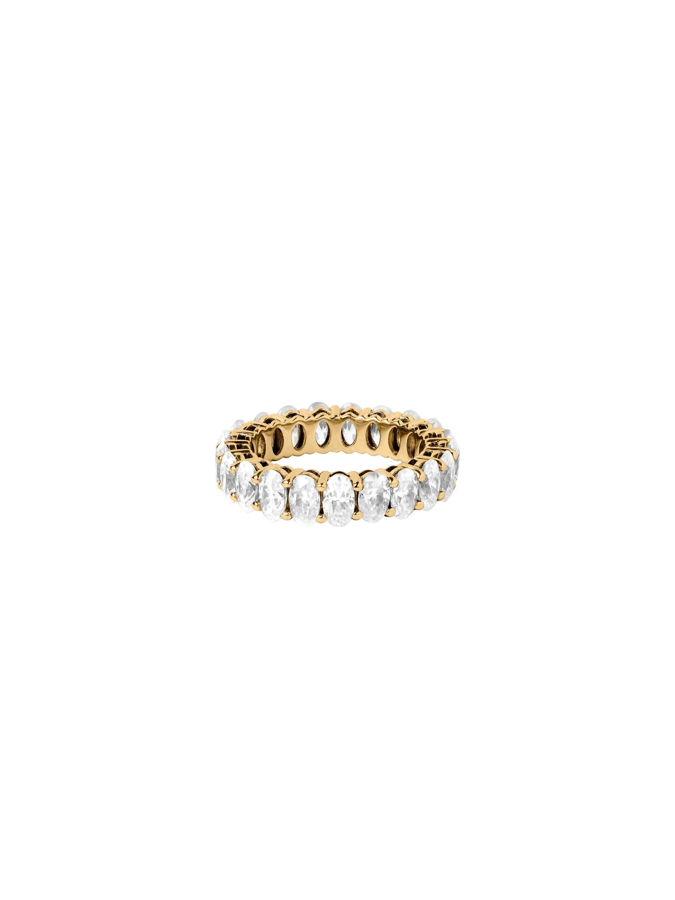 Dorsey - OVAL CUT ETERNITY BAND IN MOISSANITE, 18K GOLD VERMEIL