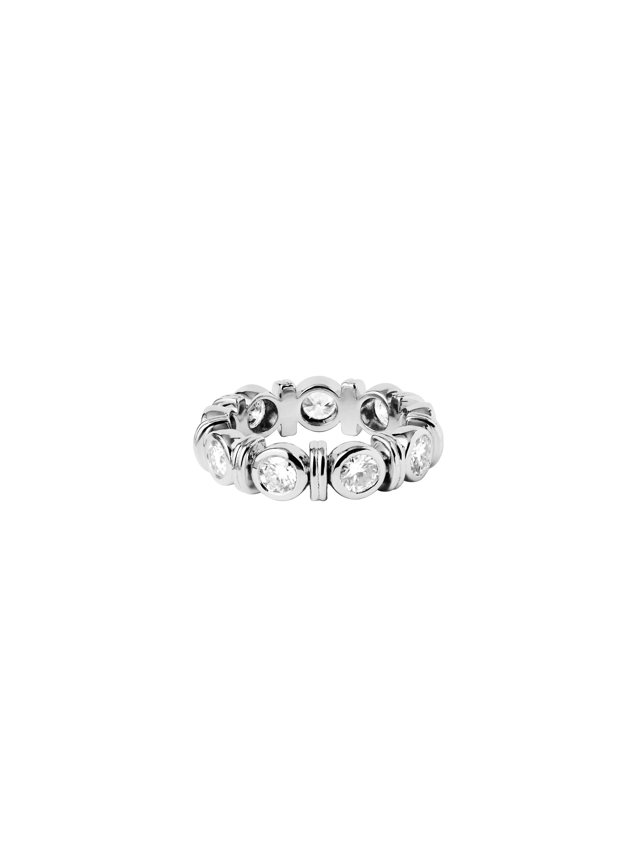 Dorsey - PETITE RHEN ROUND - CUT RING IN MOISSANITE, STERLING SILVER