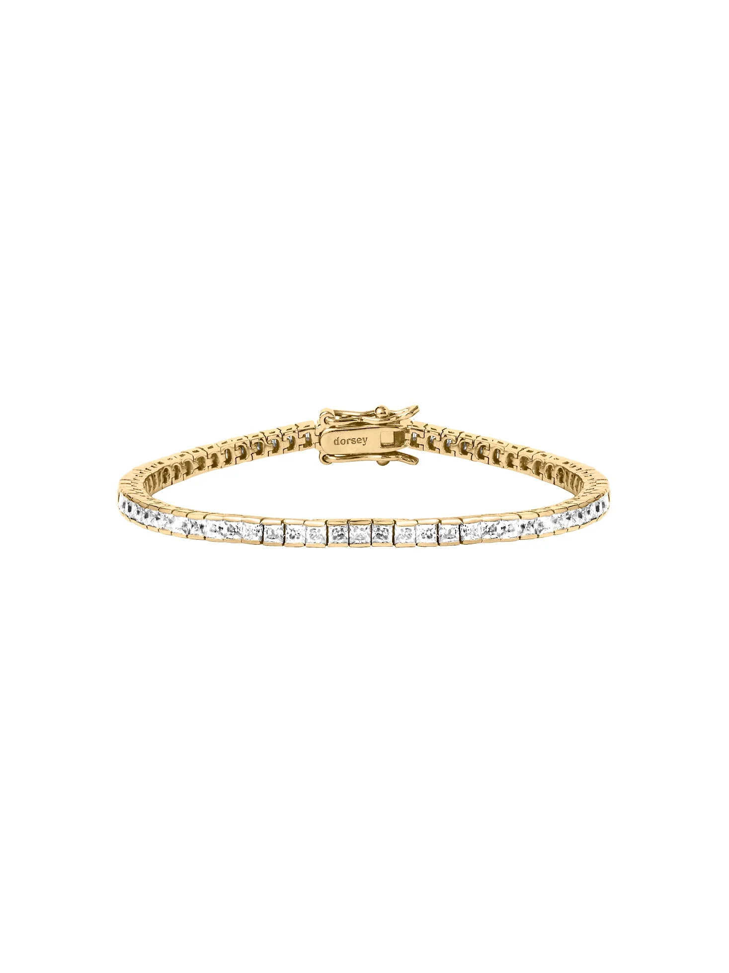 Dorsey - PRINCESS - CUT RIVIÈRE BRACELET IN 2MM MOISSANITE, 18K GOLD VERMEIL - Image 2