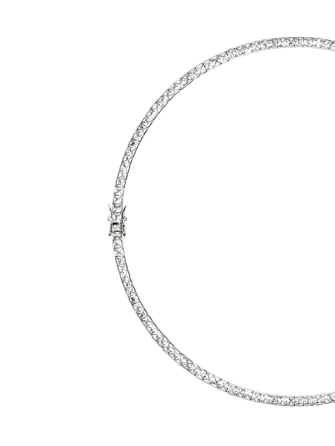 Dorsey - PRINCESS - CUT RIVIÈRE NECKLACE IN LAB WHITE SAPPHIRE - Image 2