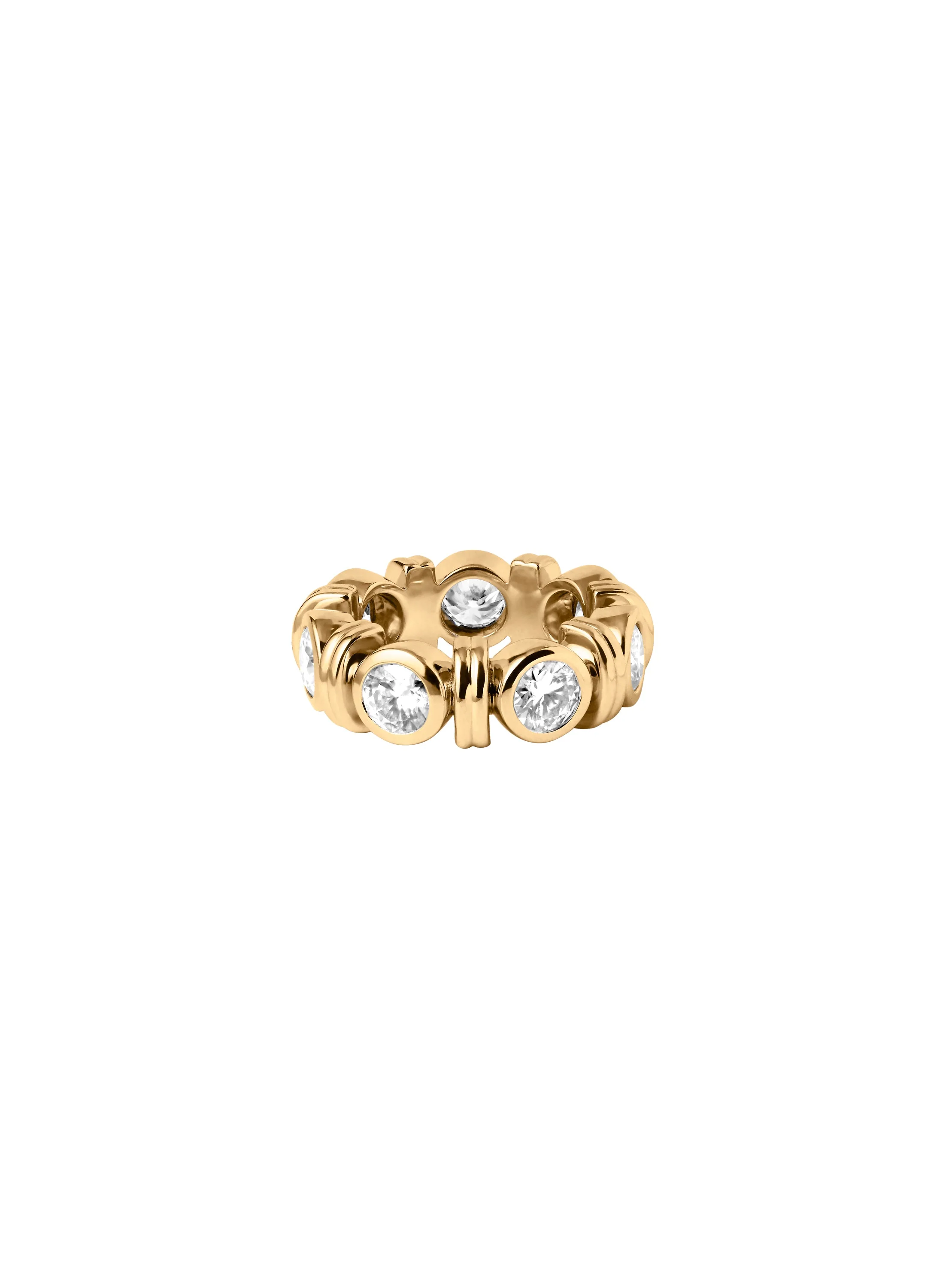 Dorsey - RHEN ROUND - CUT RING MOISSANITE, 18K GOLD VERMEIL